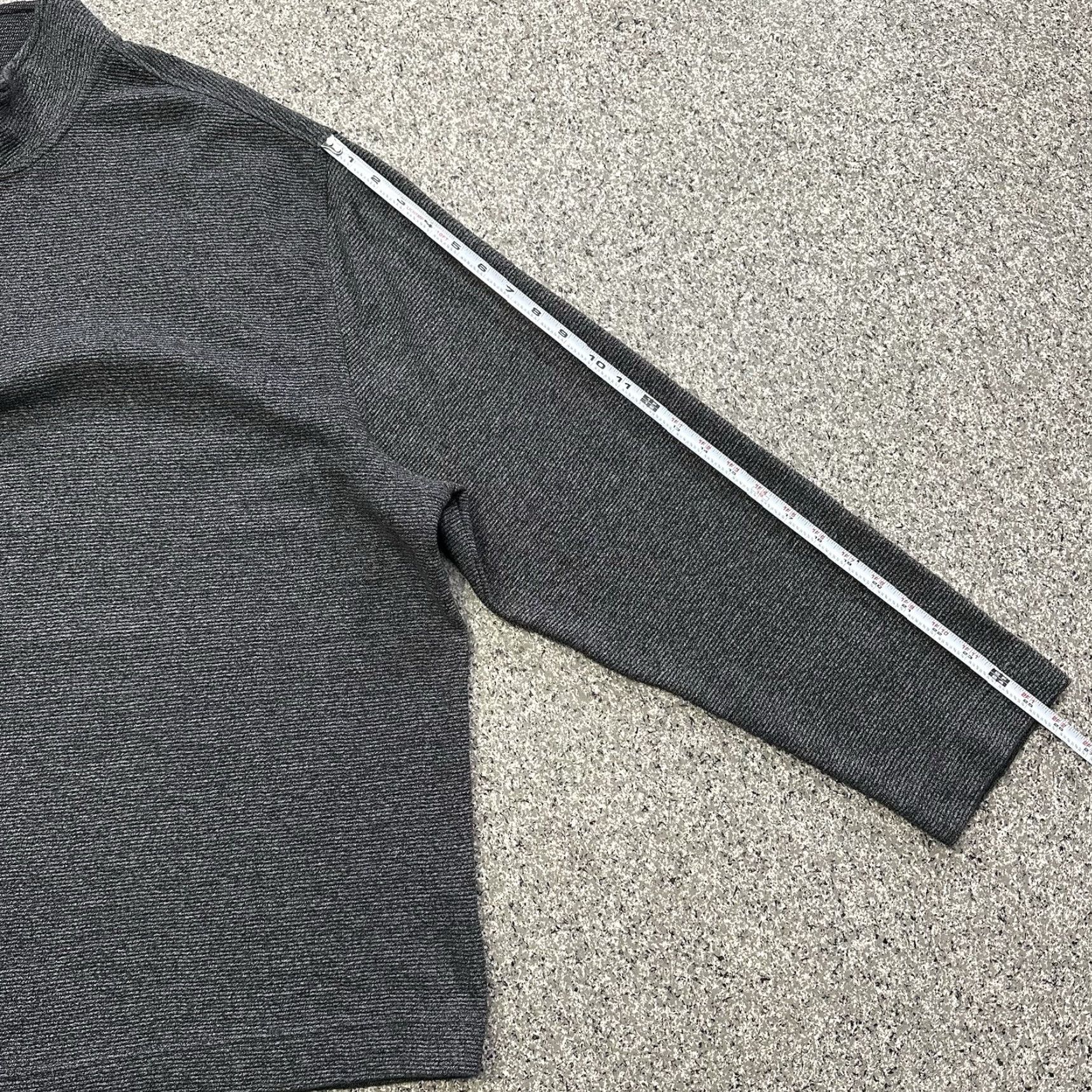 Van Heusen Van Heusen Mens XXL Grey Mock Neck Pullover Sweater - Classic Fit, Zipper Accent, Long Sleeve, 2XL, Solid Cotton Big & Tall Size US XXL / EU 58 / 5 - 5 Thumbnail