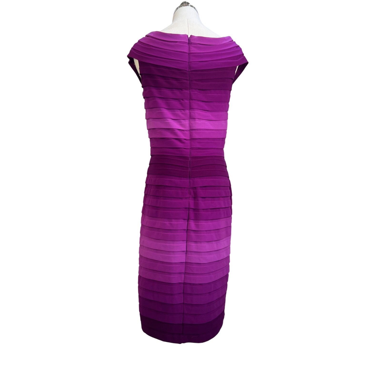 Tadashi Shoji Tadashi Shoji Purple Ombre Mini Sheath Dress Size L / US 10 / IT 46 - 9 Thumbnail