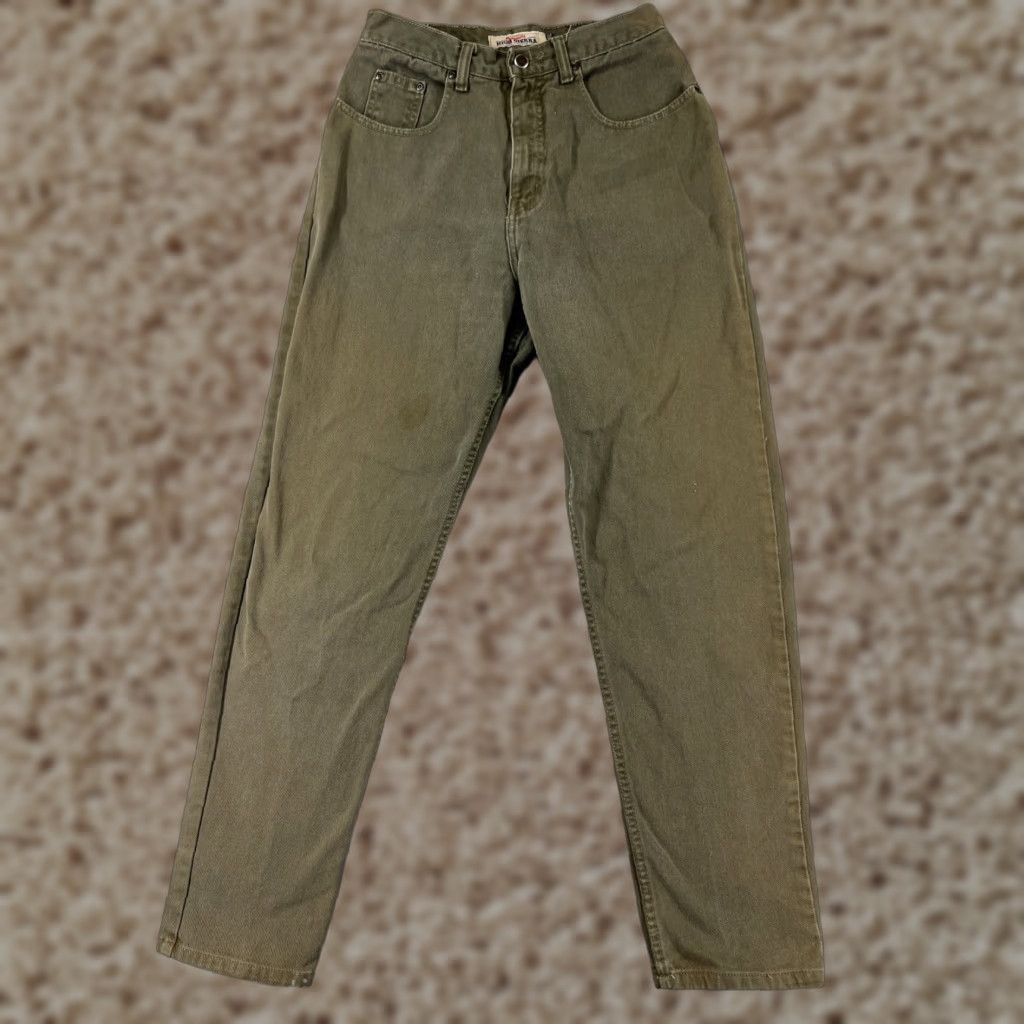 High Sierra VINTAGE High Sierra Jeans Womens 10 Green Denim High Rise Relaxed Tapered 100% Cotton Classic Menswear Size 32" / US 10 / IT 46 - 1 Thumbnail
