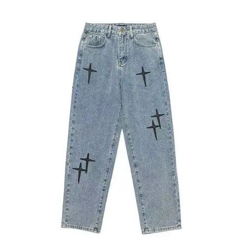 Japanese Brand × Jean Light blue cross embroidered jeans Size US 32 / EU 48 - 4 Thumbnail