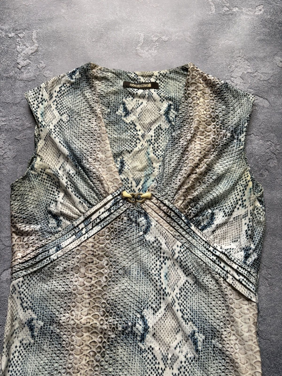 Roberto Cavalli Vintage Roberto Cavalli Luxury Snakeskin Pattern Dress Size L / US 10 / IT 46 - 6 Thumbnail