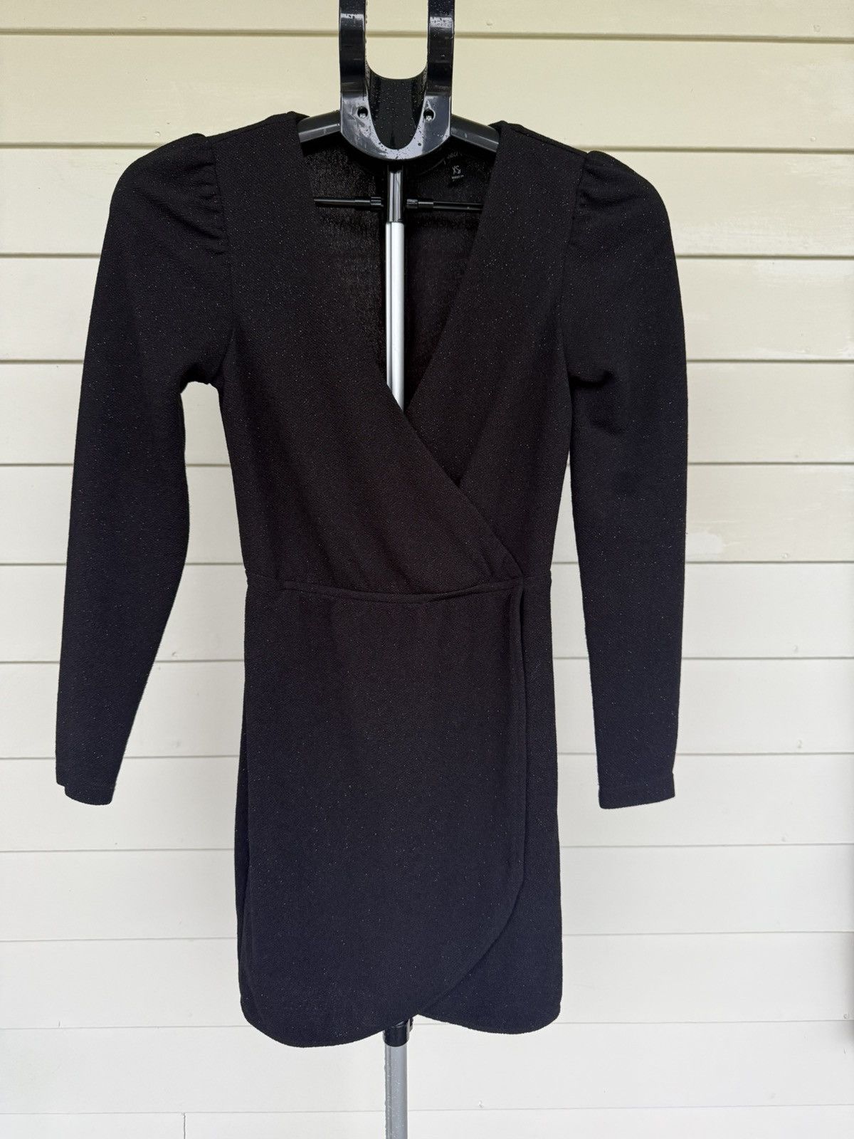 Other Speechless Black Glitter Sparkle Faux Wrap Dress Size XS Size XS / US 0-2 / IT 36-38 - 1 Thumbnail