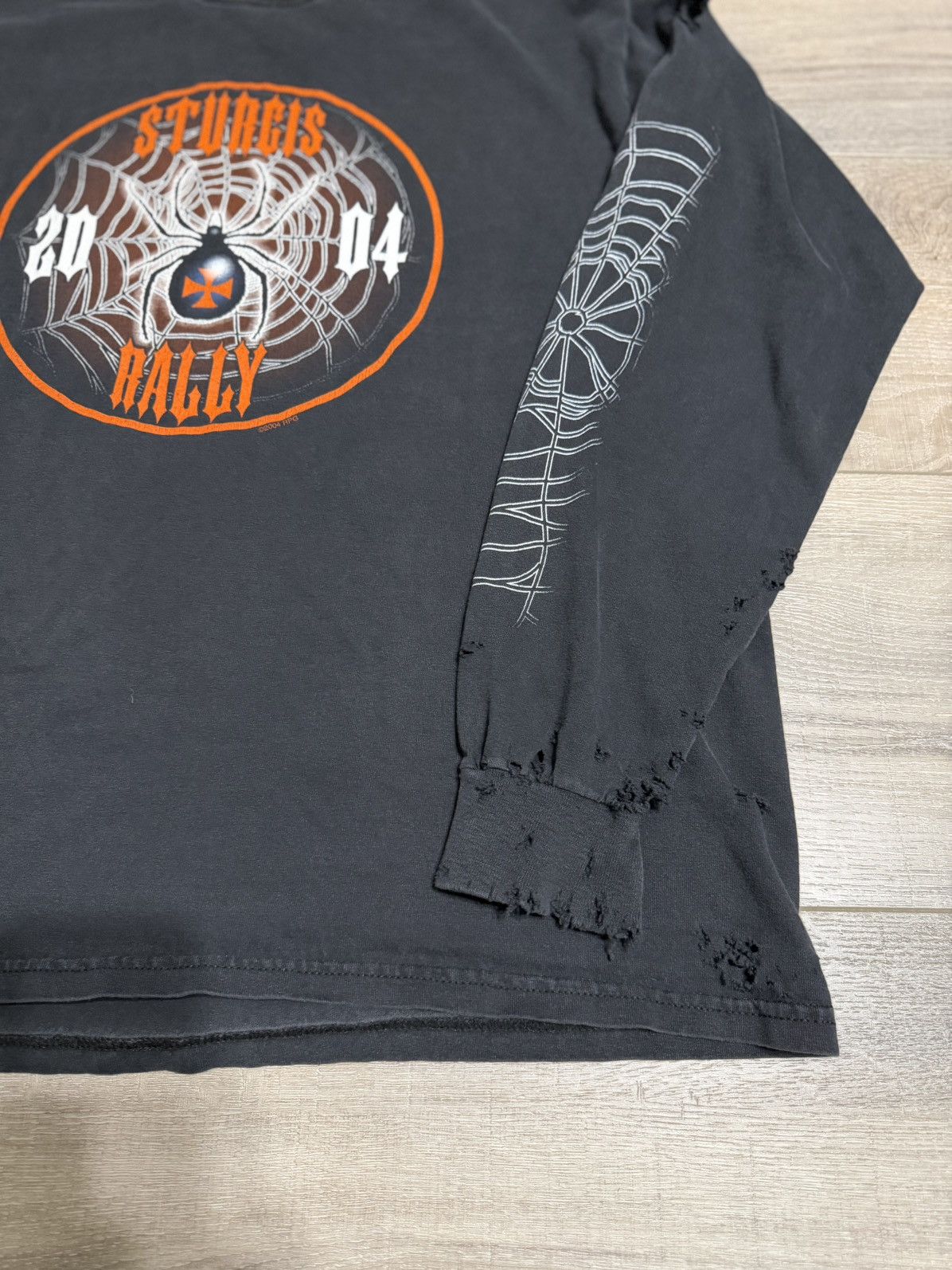 Harley Davidson Vintage Spider Web Biker Long Sleeve Size US XL / EU 56 / 4 - 3 Thumbnail