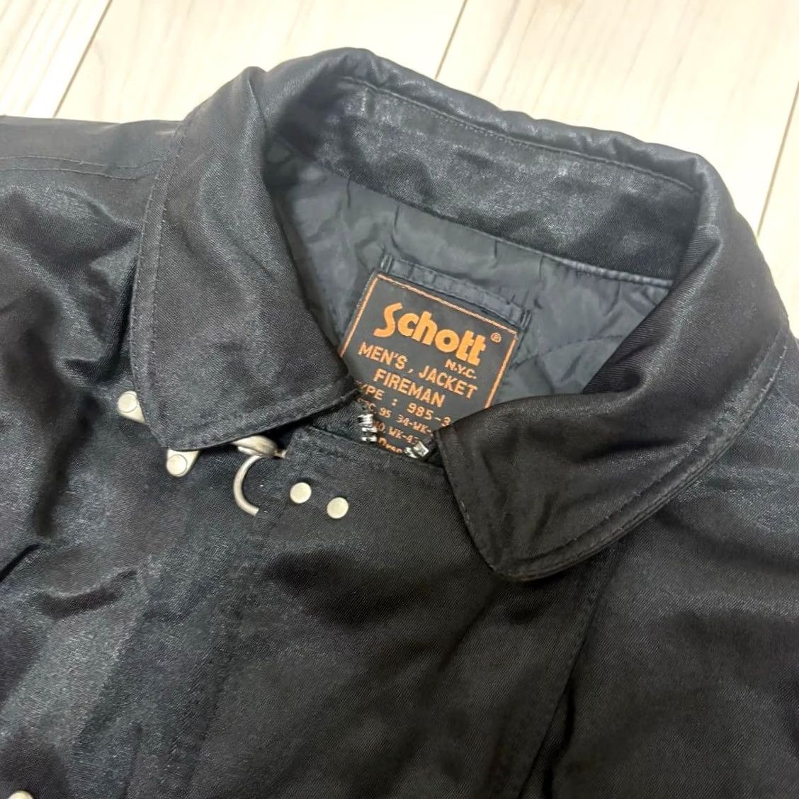 Schott VINTAGE SCHOTT padded firefighter jacket Jacket L Men’s Black Size US L / EU 52-54 / 3 - 3 Thumbnail