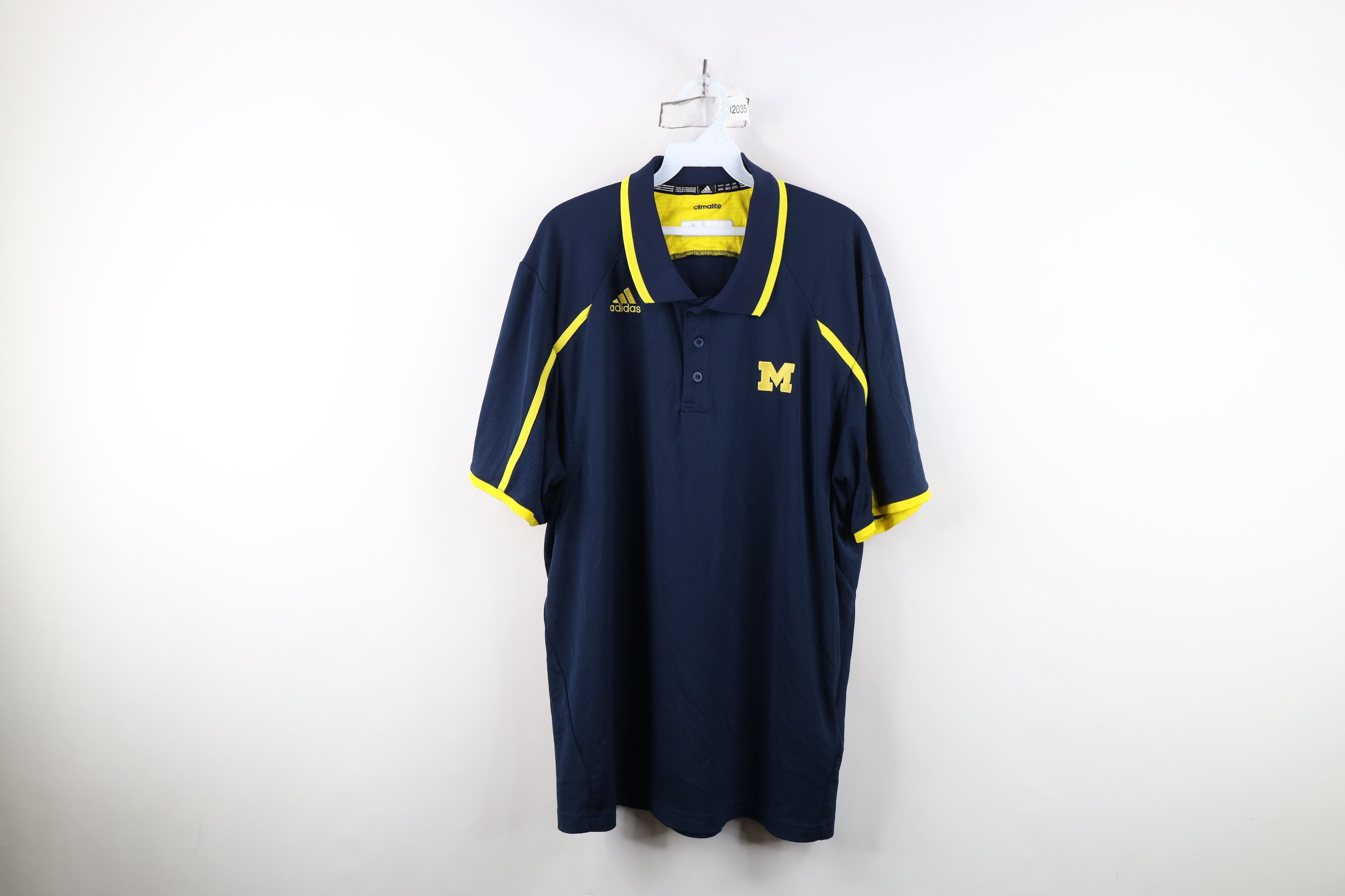 Adidas Adidas University of Michigan Football Polo Shirt Blue Size US XXL / EU 58 / 5 - 1 Thumbnail