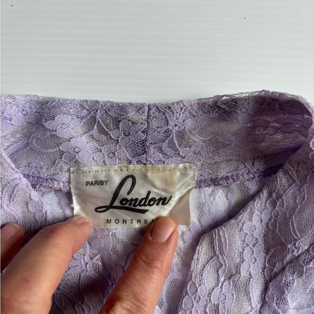 Designer Vintage coquette Light Purple Lace Top Size S / US 4 / IT 40 - 3 Thumbnail