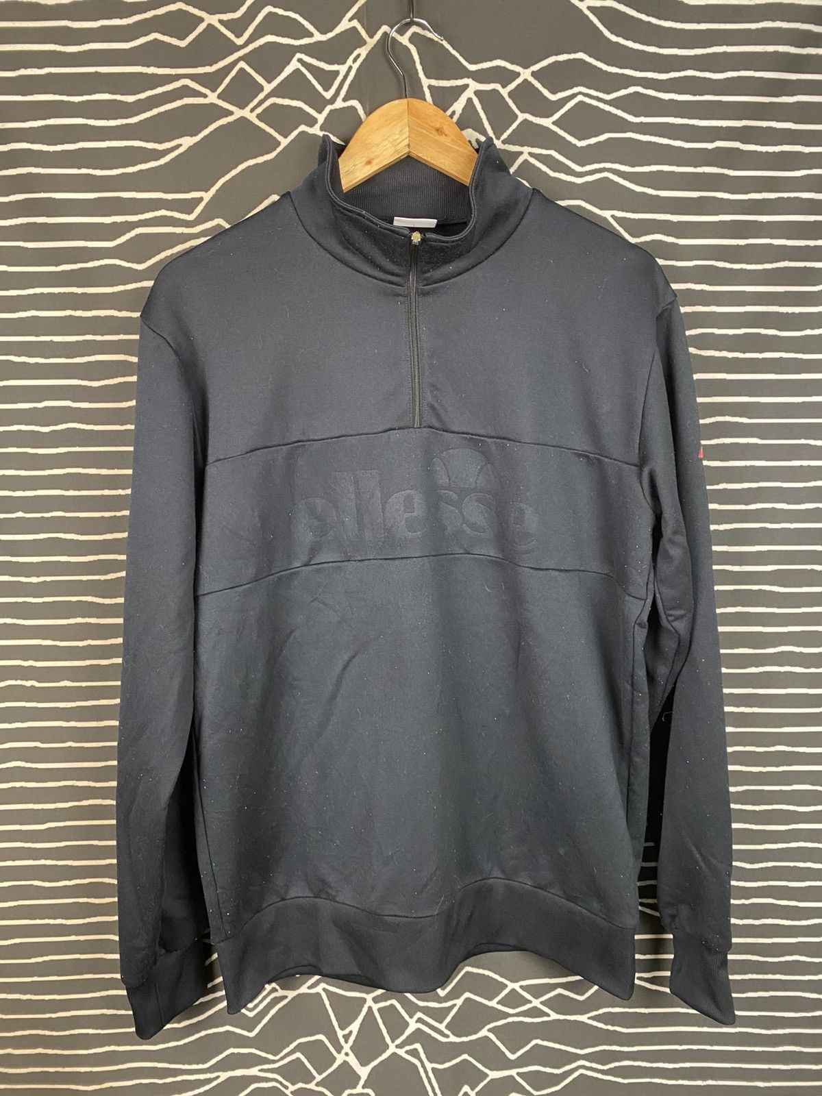 Ellesse Ellesse Halfzipper Jacket Black Spellout Size US L / EU 52-54 / 3 - 1 Thumbnail