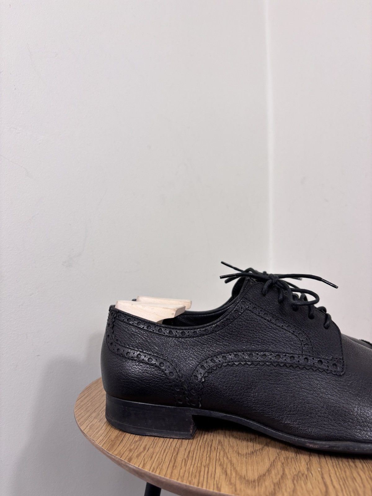 Bally Bally Daniell Men’s Black Grained Leather Brogue Derby Shoes Size US 9 / EU 42 - 3 Thumbnail