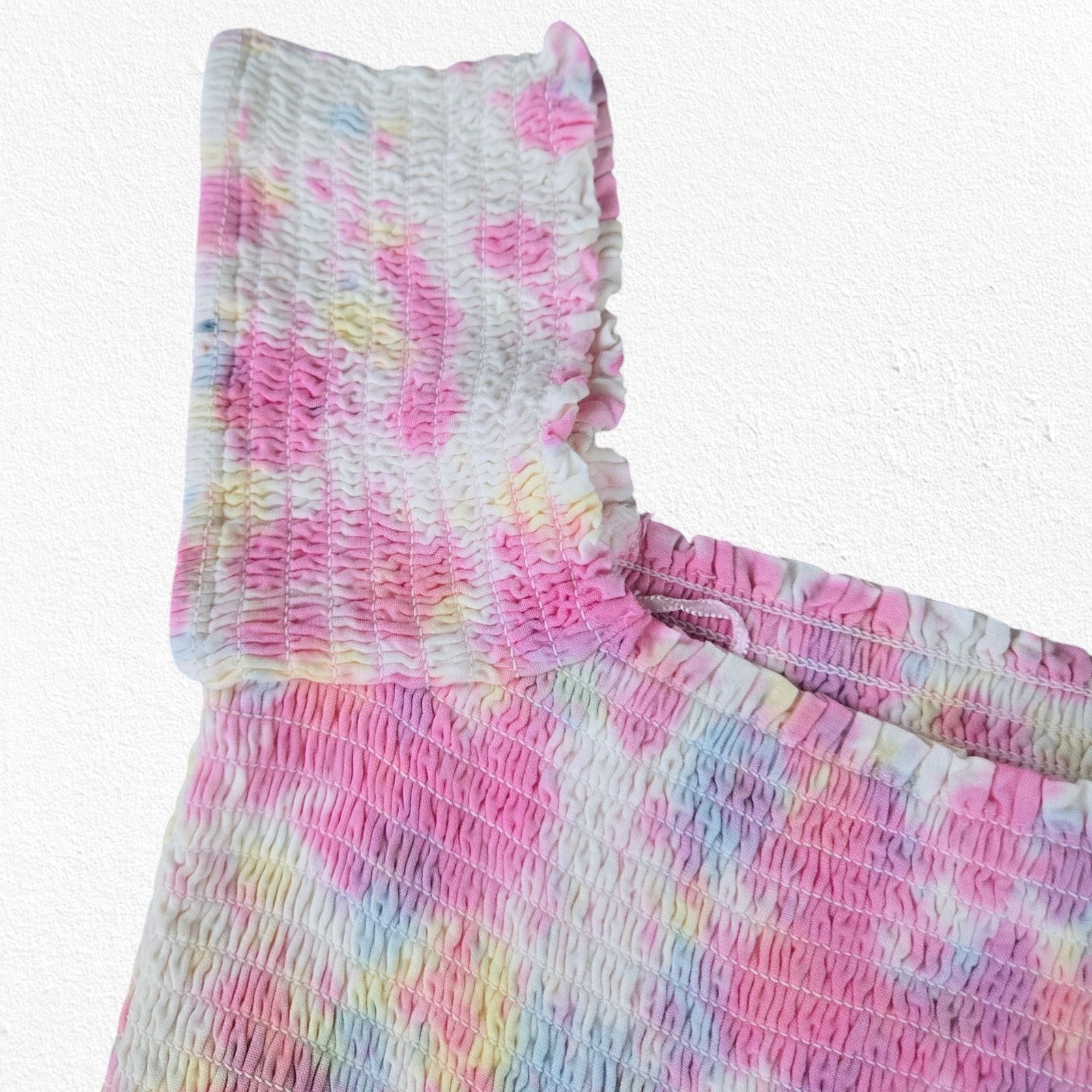 Other Pink White Tie Dye Off the Shoulder Dress Size Large Size L / US 10 / IT 46 - 10 Thumbnail