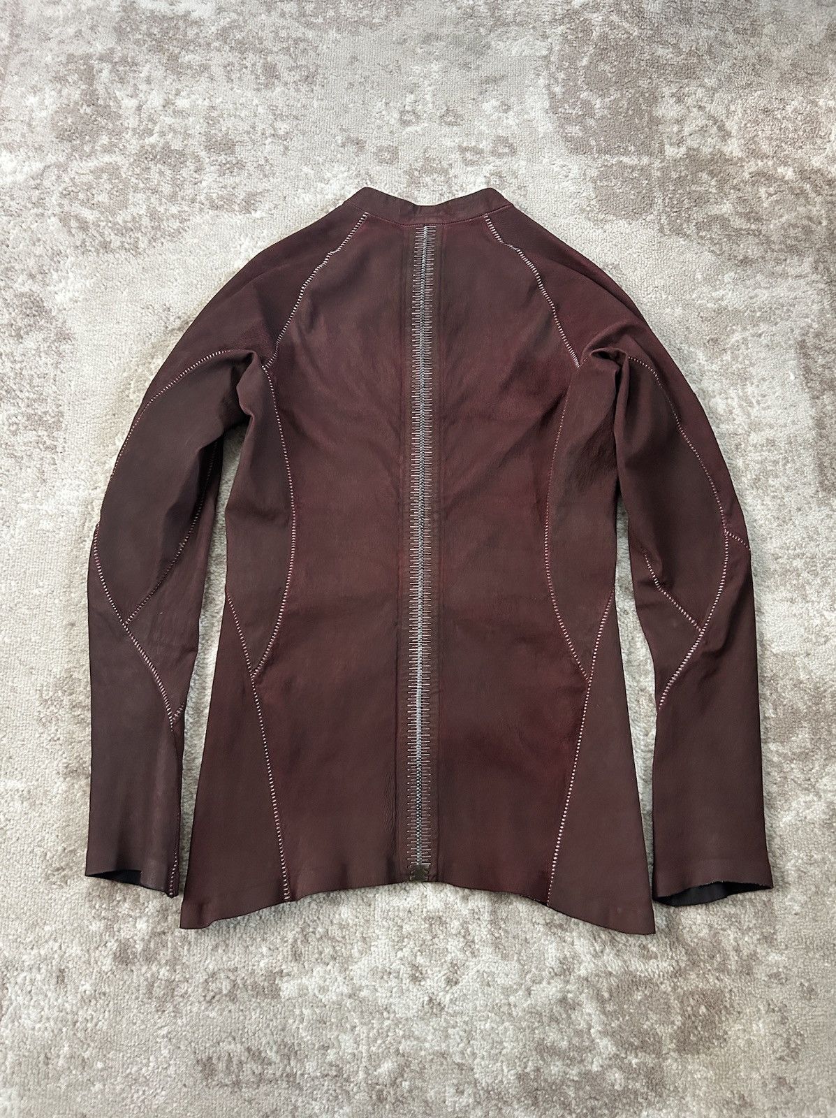 ISAAC SELLAM EXPERIENCE レザージャケット Isaac Sellam Experience テクスチャード レザージャケット | ブラック