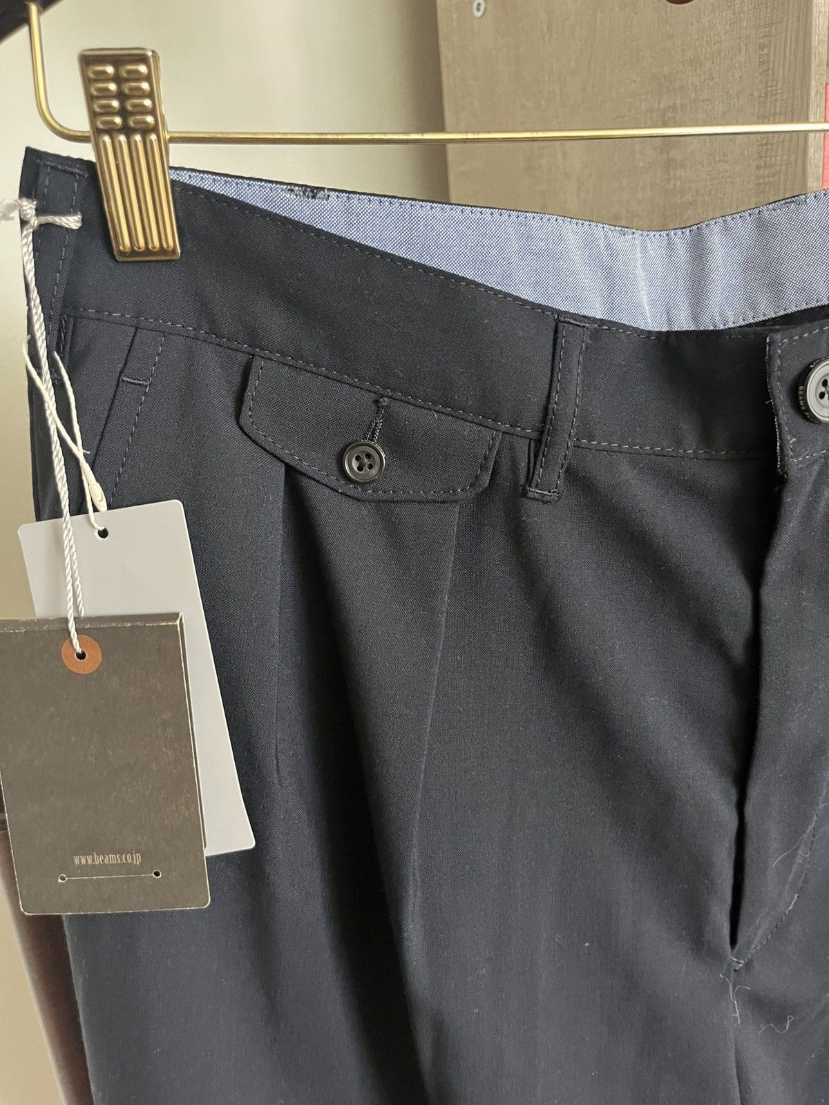 Beams Plus Beams Plus Cropped Double Pleat Chino Pant in Navy Size US 31 - 2 Thumbnail