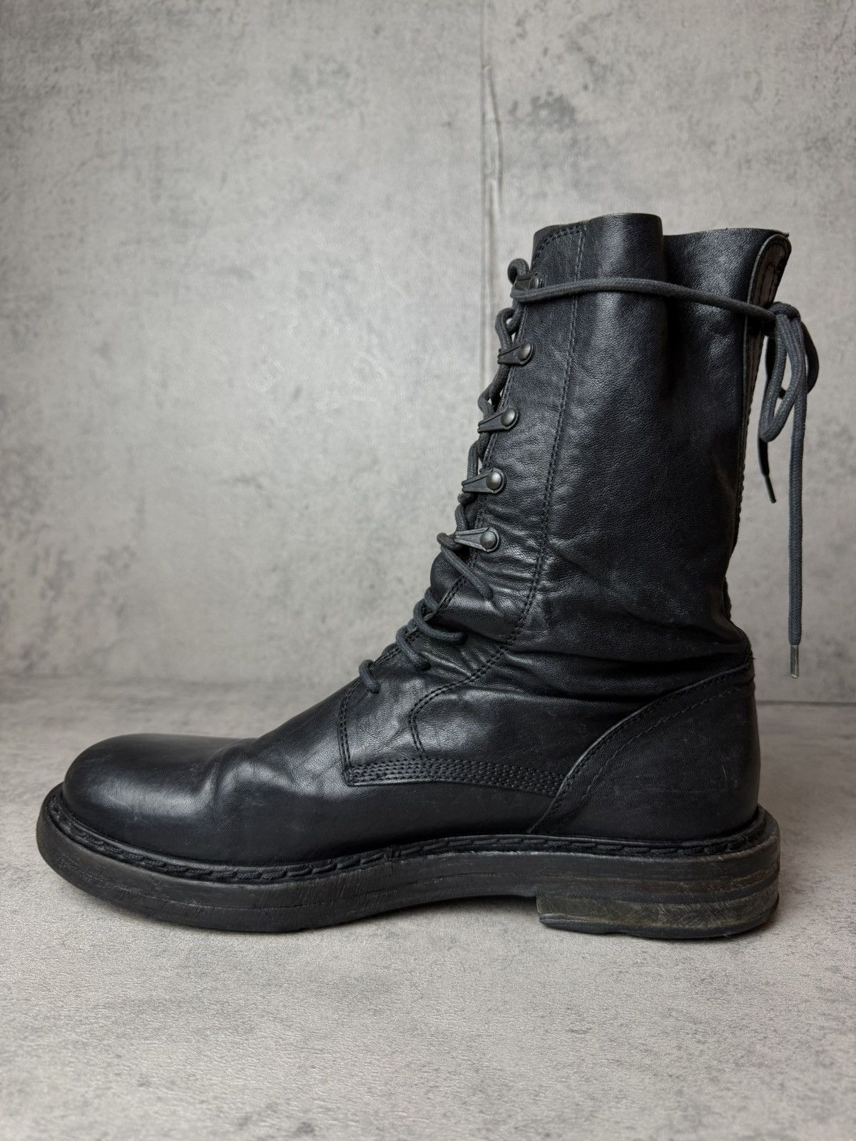 Ann Demeulemeester ANN DEMEULEMEESTER - VITELLO NERO COMBAT BOOTS Size US 8 / EU 41 - 5 Thumbnail