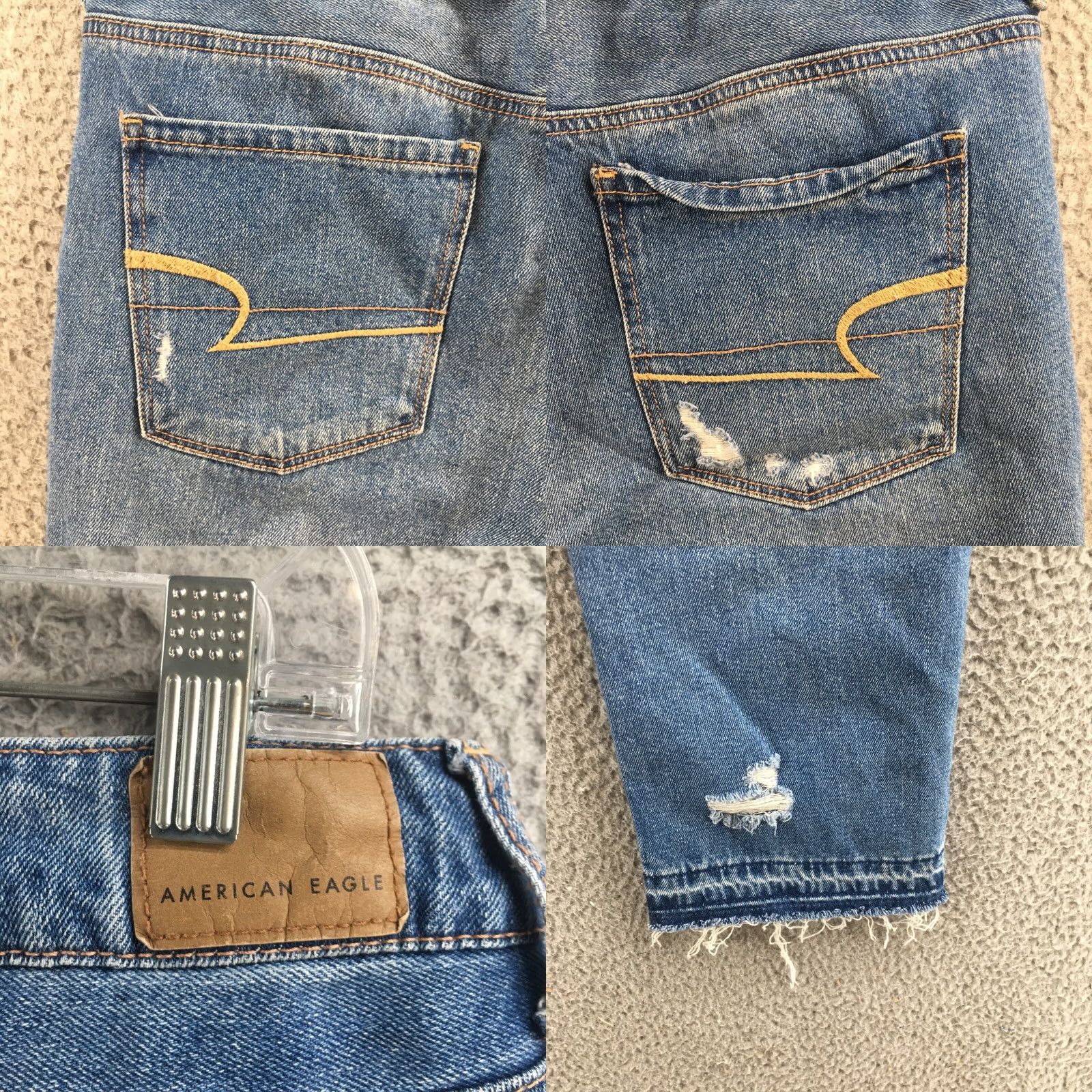 American Eagle Outfitters American Eagle Outfitters Jeans Women 10 Mid Rise Blue Denim Distressed Zip Fly Slim Skinny 5-Pocket Style Womens Size 32" / US 10 / IT 46 - 10 Thumbnail