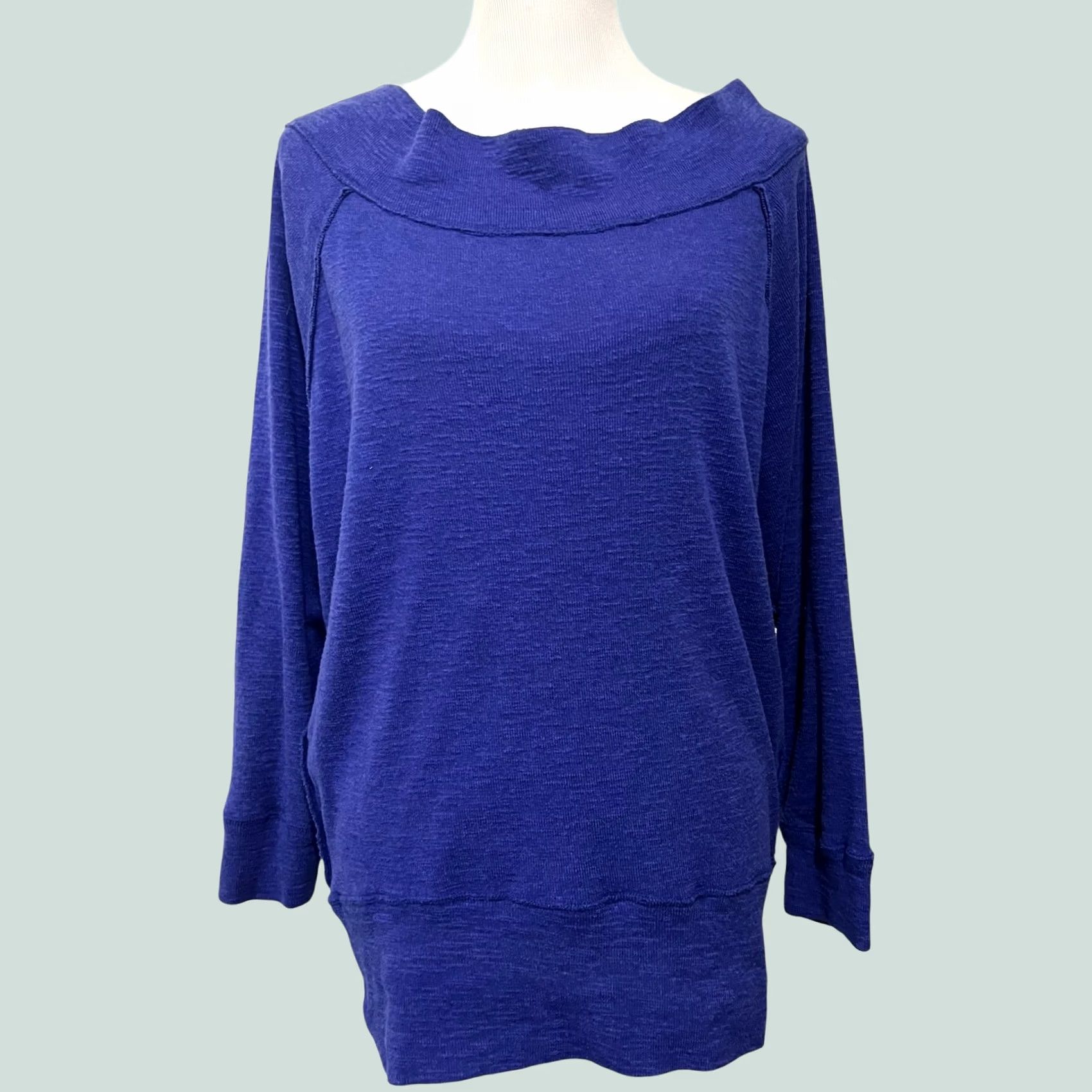 Vintage We The Free Blue Off Shoulder Long Sleeve Top Womens M Size M / US 6-8 / IT 42-44 - 1 Thumbnail
