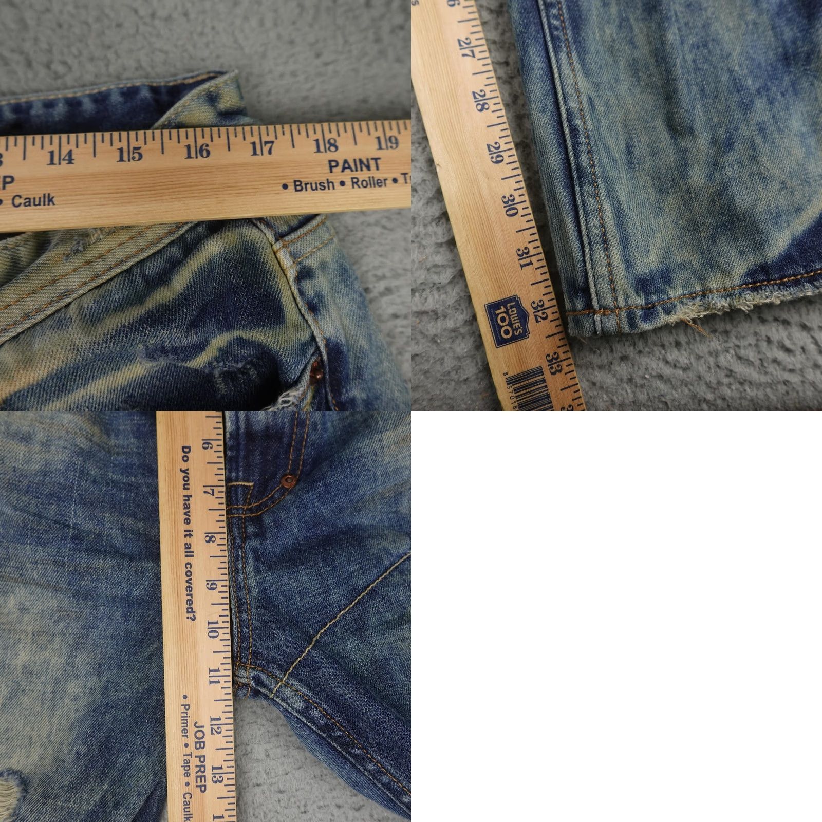 Denime Akoo Jeans Mens 36 Denim Distressed Zipper Pocket 5-Pocket Regular Blue Hip Hop Logo Size US 36 / EU 52 - 10 Thumbnail