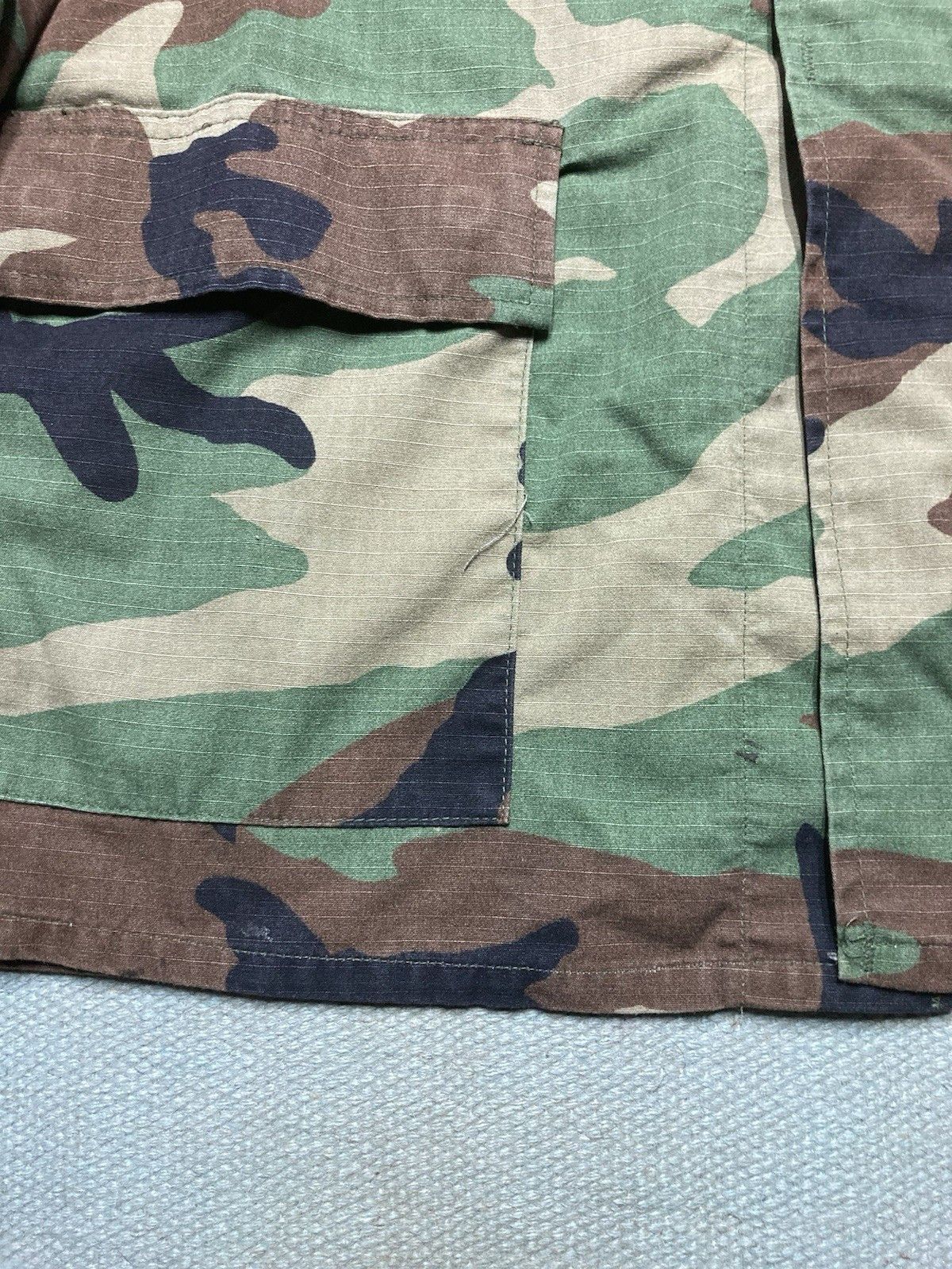 Vintage woodland camo military coat jacket hot weathr ripstop army L Size US L / EU 52-54 / 3 - 3 Thumbnail