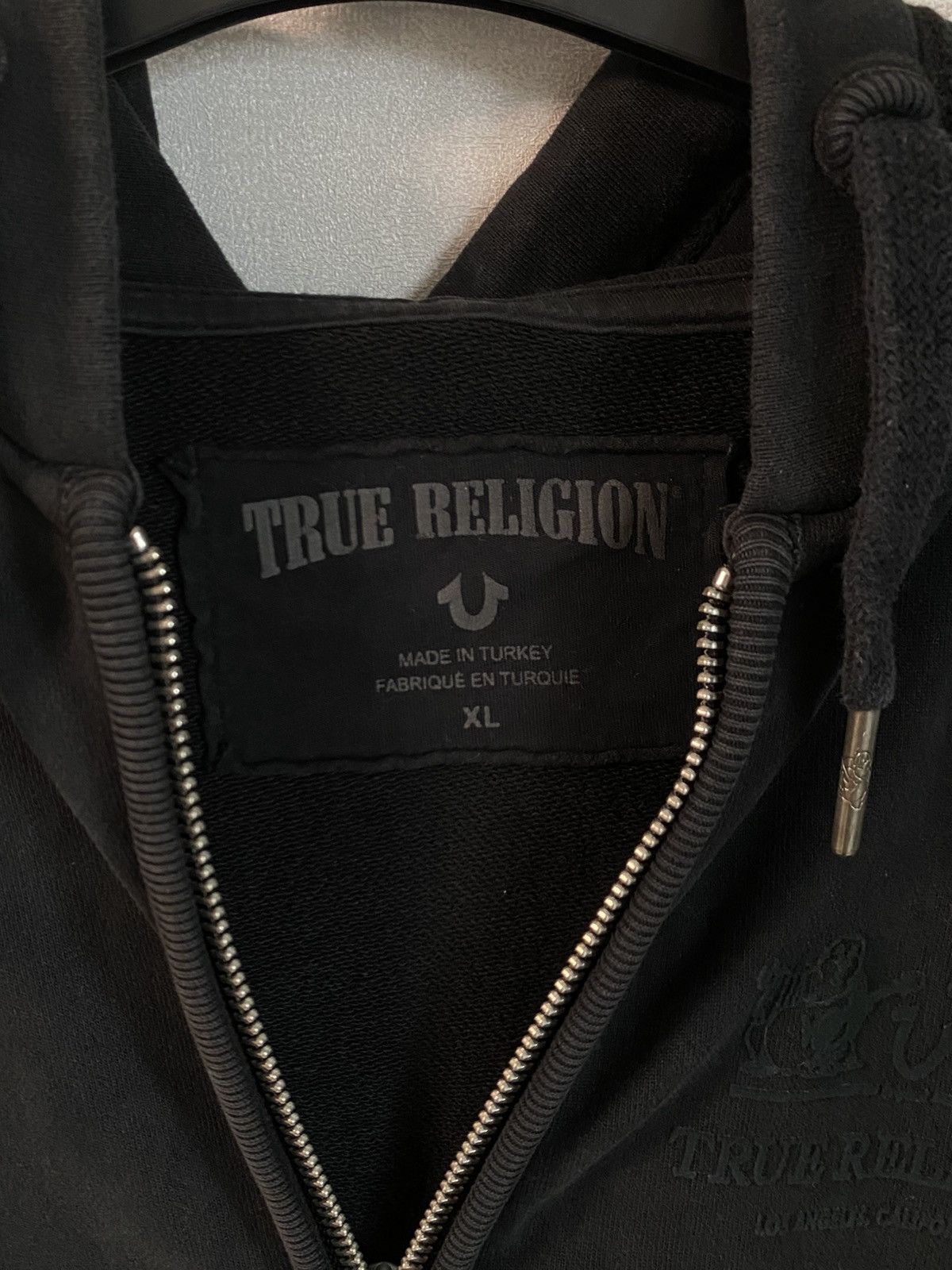 True Religion 💥VINTAGE TRUE RELIGION BIG BACK LOGO FADED ZIP HOODIE Y2K Size US XL / EU 56 / 4 - 7 Thumbnail