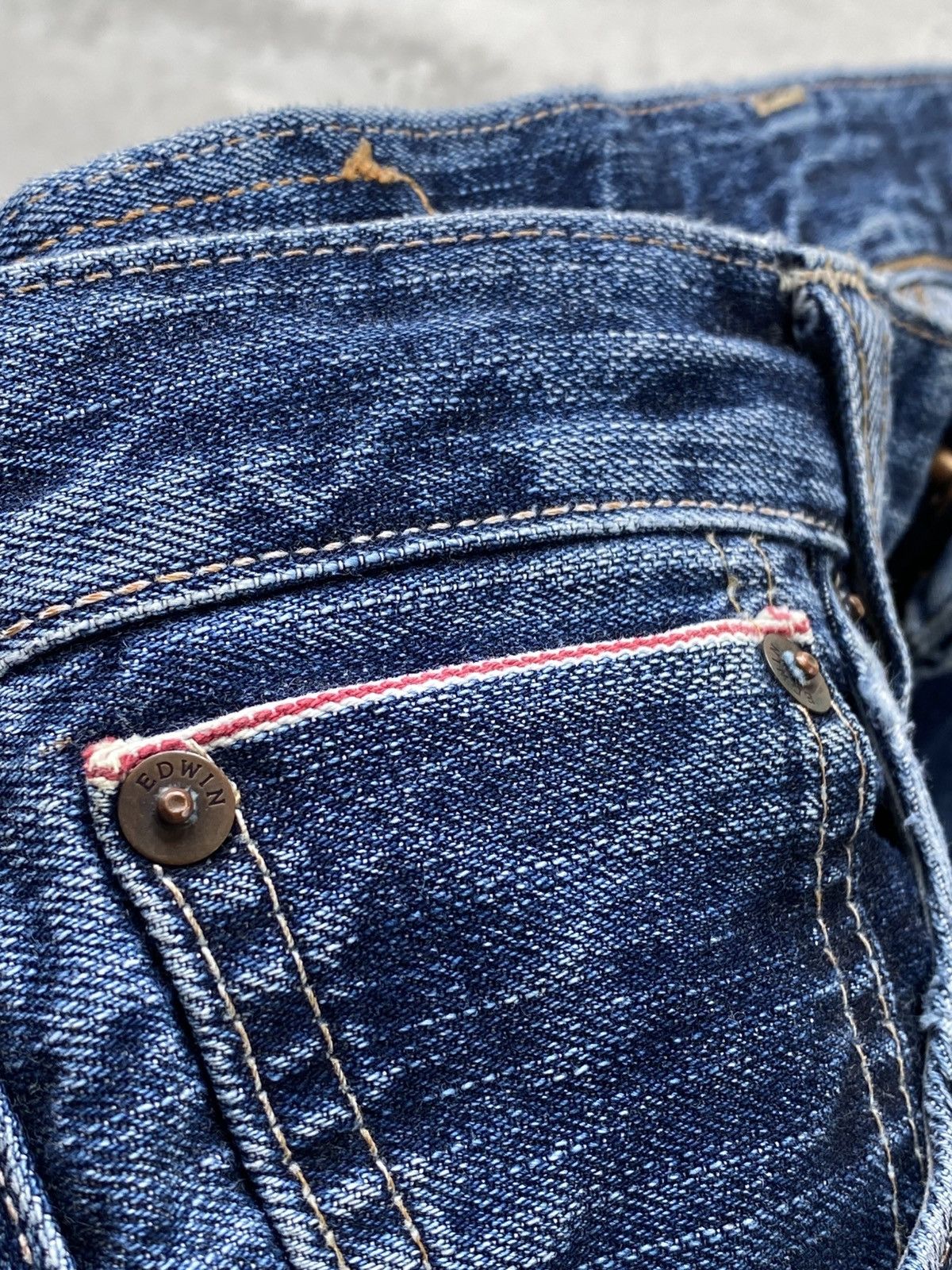 Edwin Thrashed Edwin 505 Red Line Selvedge Denim 🇯🇵 Size US 30 / EU 46 - 5 Thumbnail