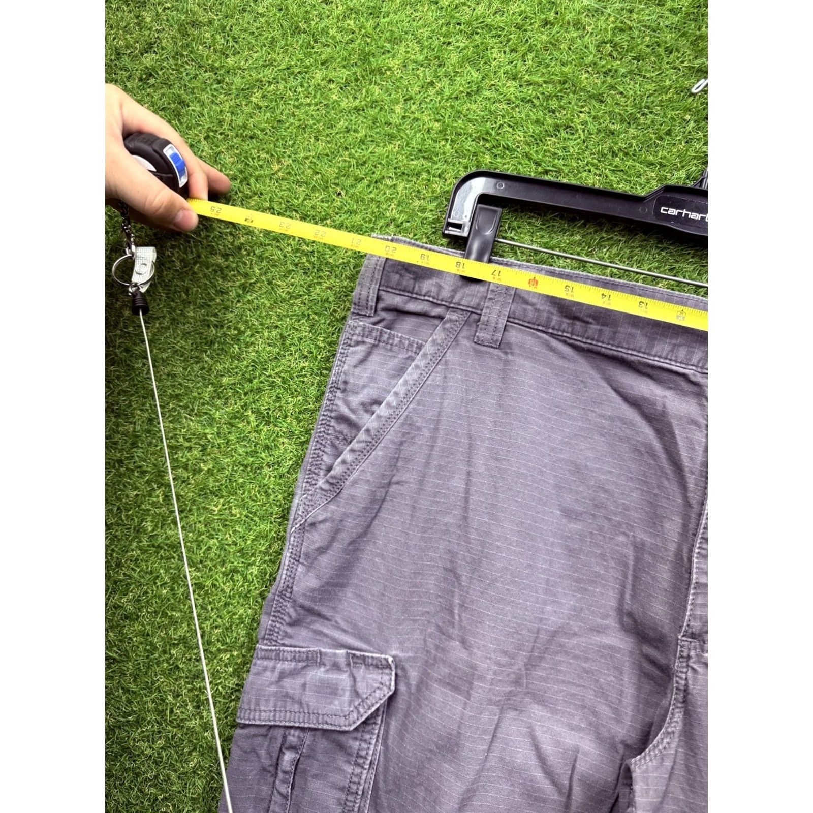 Carhartt Carhartt Pants Mens 42x30 Relaxed Fit Gray Work Pants Cargo 101148-039 Style: Cargo, 5-Pocket, Button Zip Closure, Canvas Workwear Size US 42 / EU 58 - 2 Thumbnail