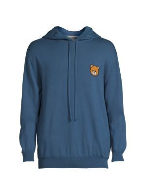 Moschino o1y0225 Logo Hooded Sweater in Blue Size US M / EU 48-50 / 2 - 1 Thumbnail