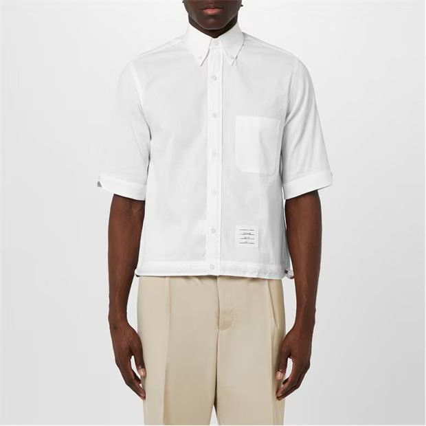 Thom Browne o1g2r1mq0724 Short Sleeve Shirt in White Size US L / EU 52-54 / 3 - 3 Thumbnail