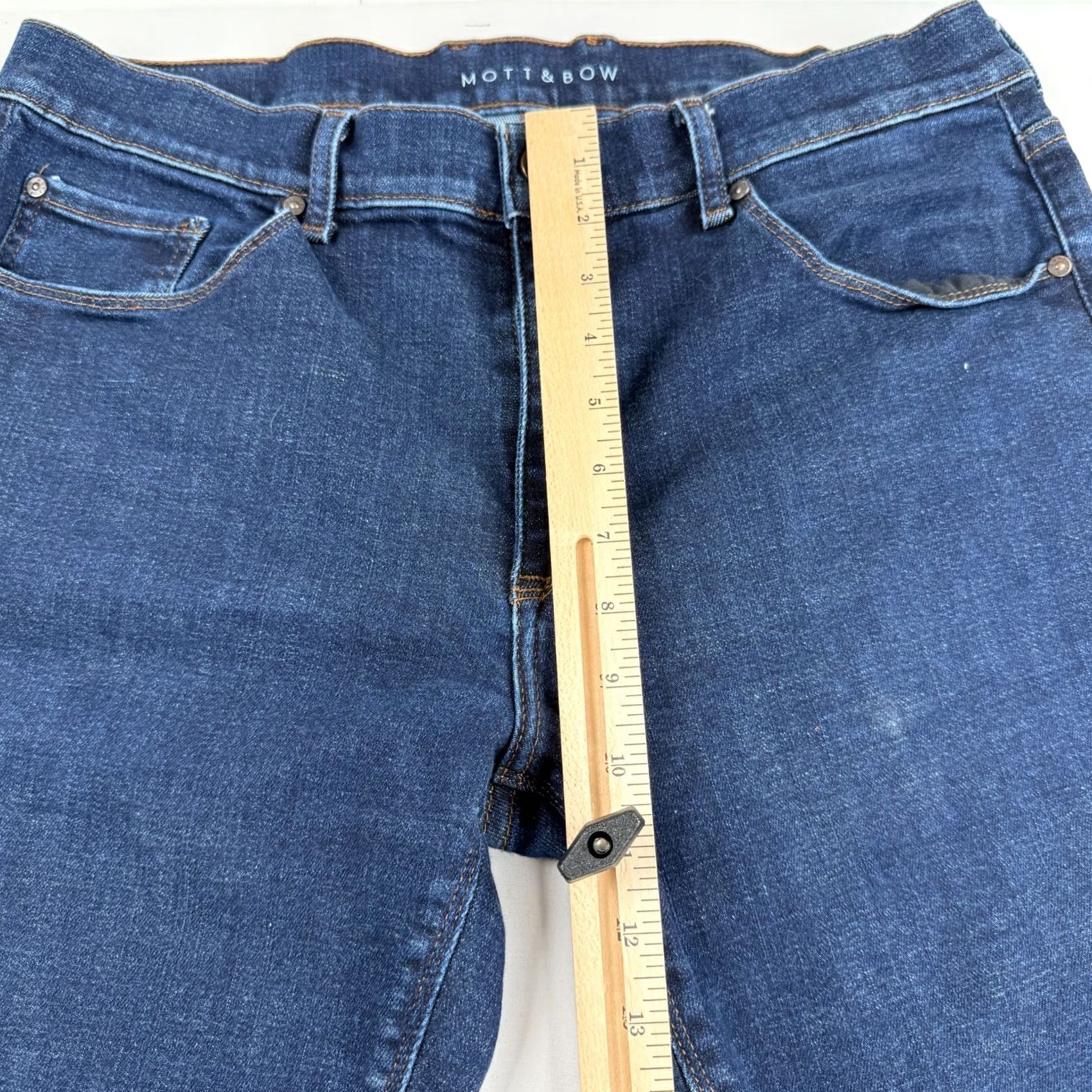 Mott & Bow Mott & Bow Jeans Mens 34x32 Slim Denim Blue Stretch 5-Pocket Straight Dark Wash Regular 34 Inseam 32.5" Size US 34 / EU 50 - 4 Thumbnail