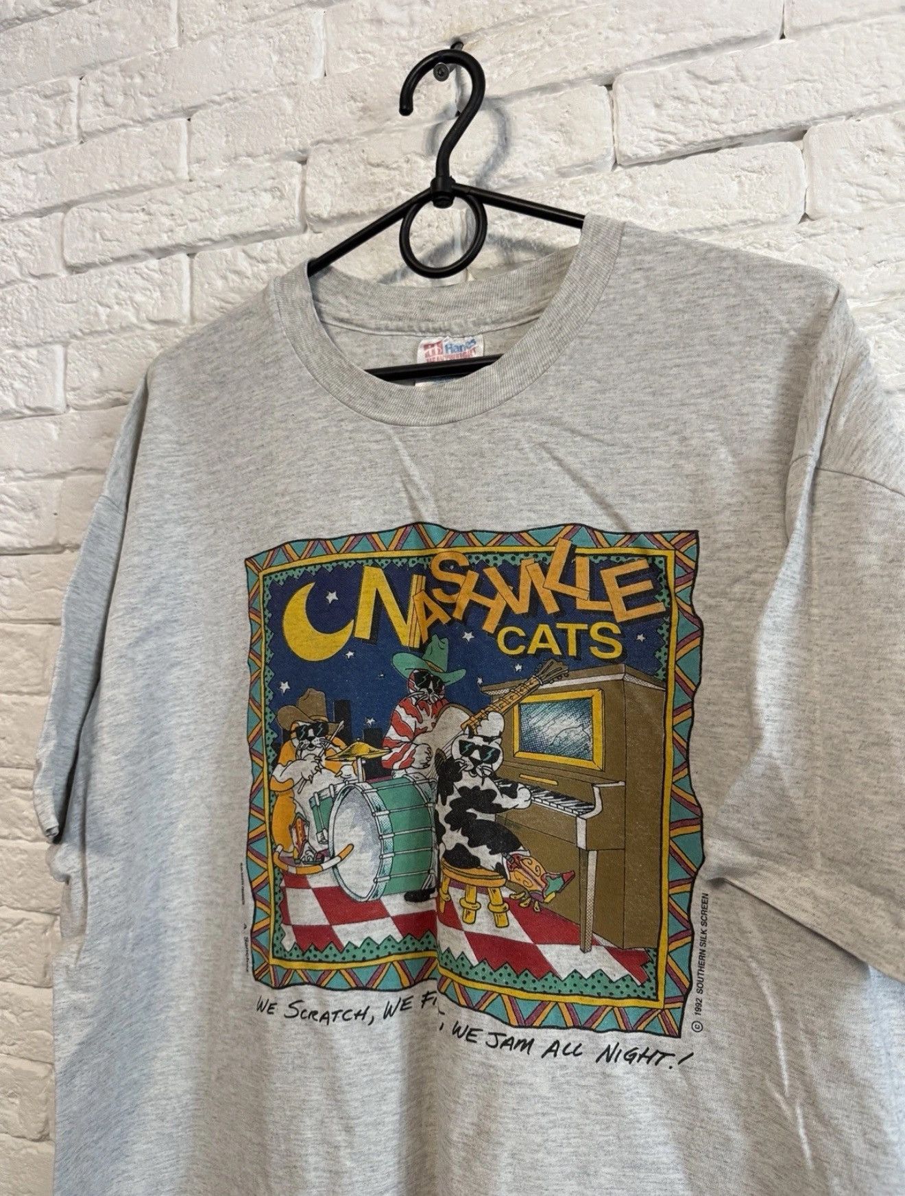 Hanes Vintage Tshirt Nashville Cats 1992 Hanes USA Made Sz XL Size US XL / EU 56 / 4 - 2 Thumbnail