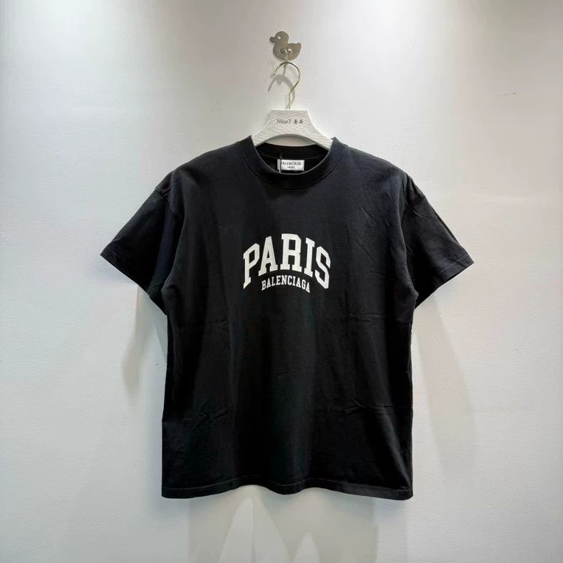 Balenciaga Paris Letter Print Logo Short Sleeve
