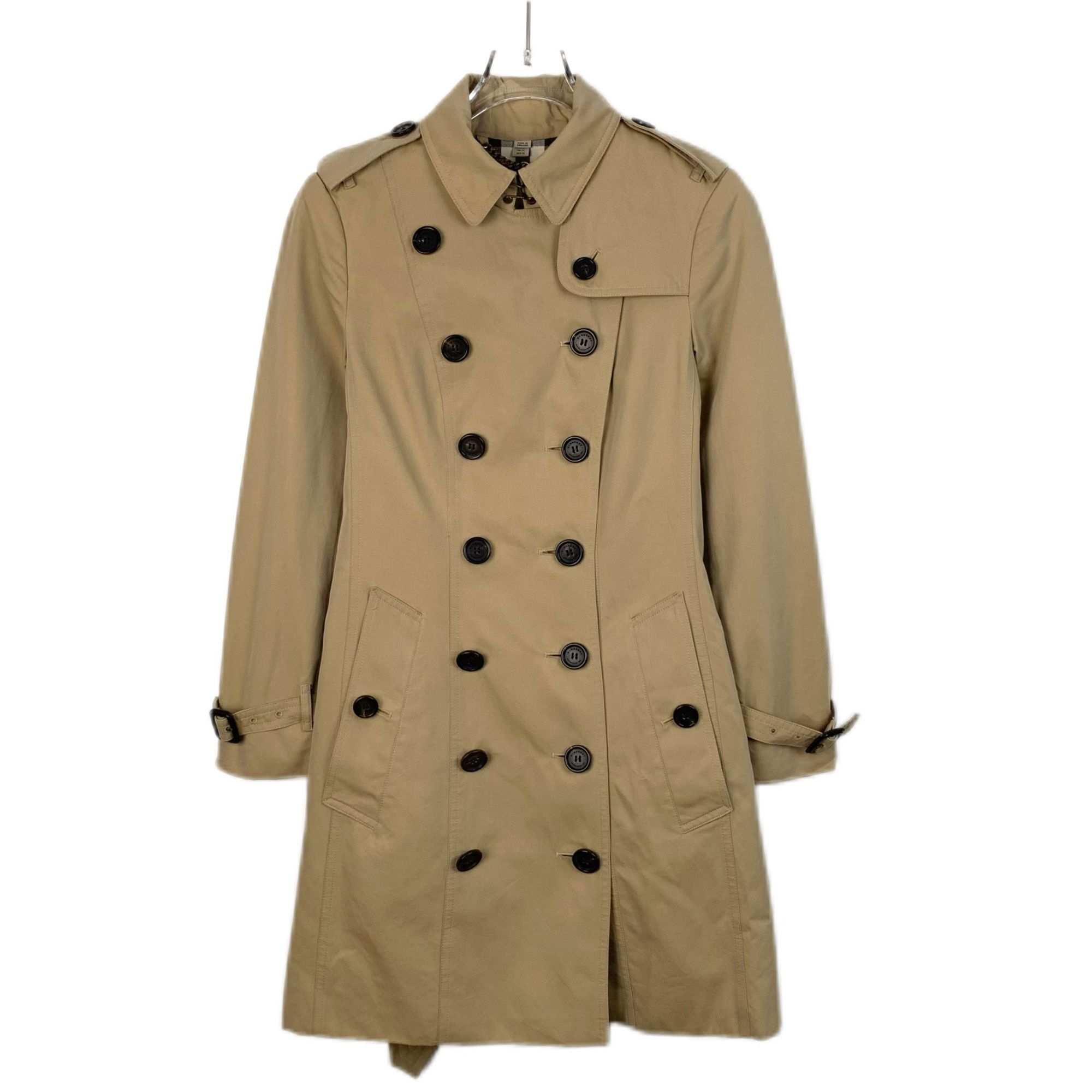 Burberry Brown Cotton Double-Breasted Belted Trench Coat (Si