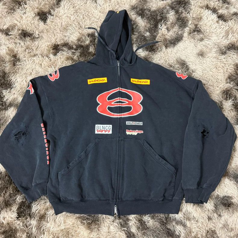 Balenciaga 25 Large Zip-Up Hoodie - dmc