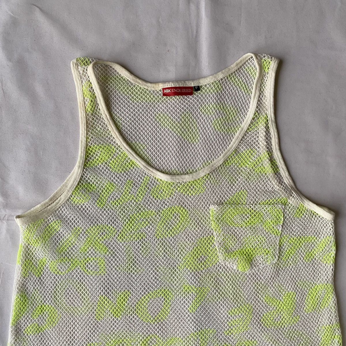 Japanese Brand ASK ENQUIRED Tank Top Mesh Neon LGB Style Size US M / EU 48-50 / 2 - 3 Thumbnail
