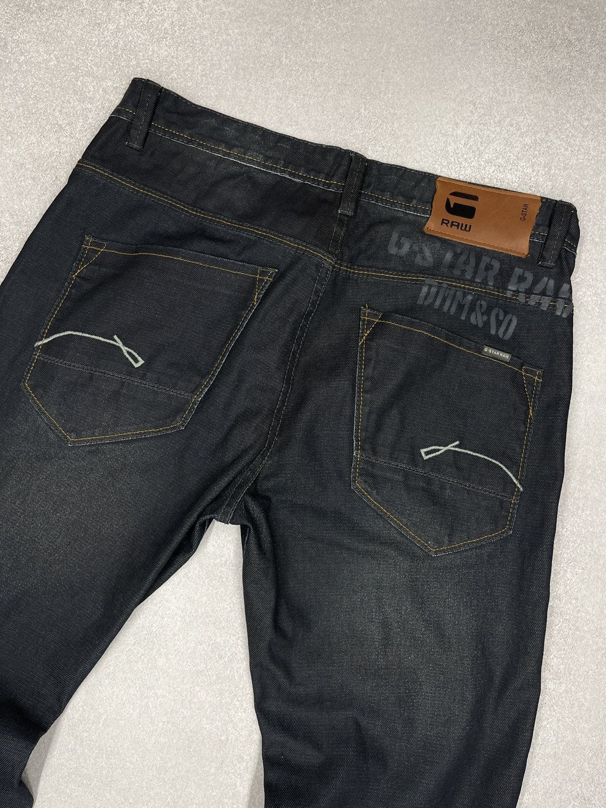 G-Star Mens G Star Raw Bladeloose Kraft Embro Jeans Navy Big Logo Size US 34 / EU 50 - 3 Thumbnail