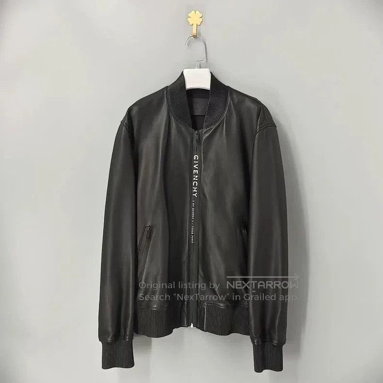 Givenchy Givenchy Logo Leather Bomber Jacket. Size US L / EU 52-54 / 3 - 1 Thumbnail