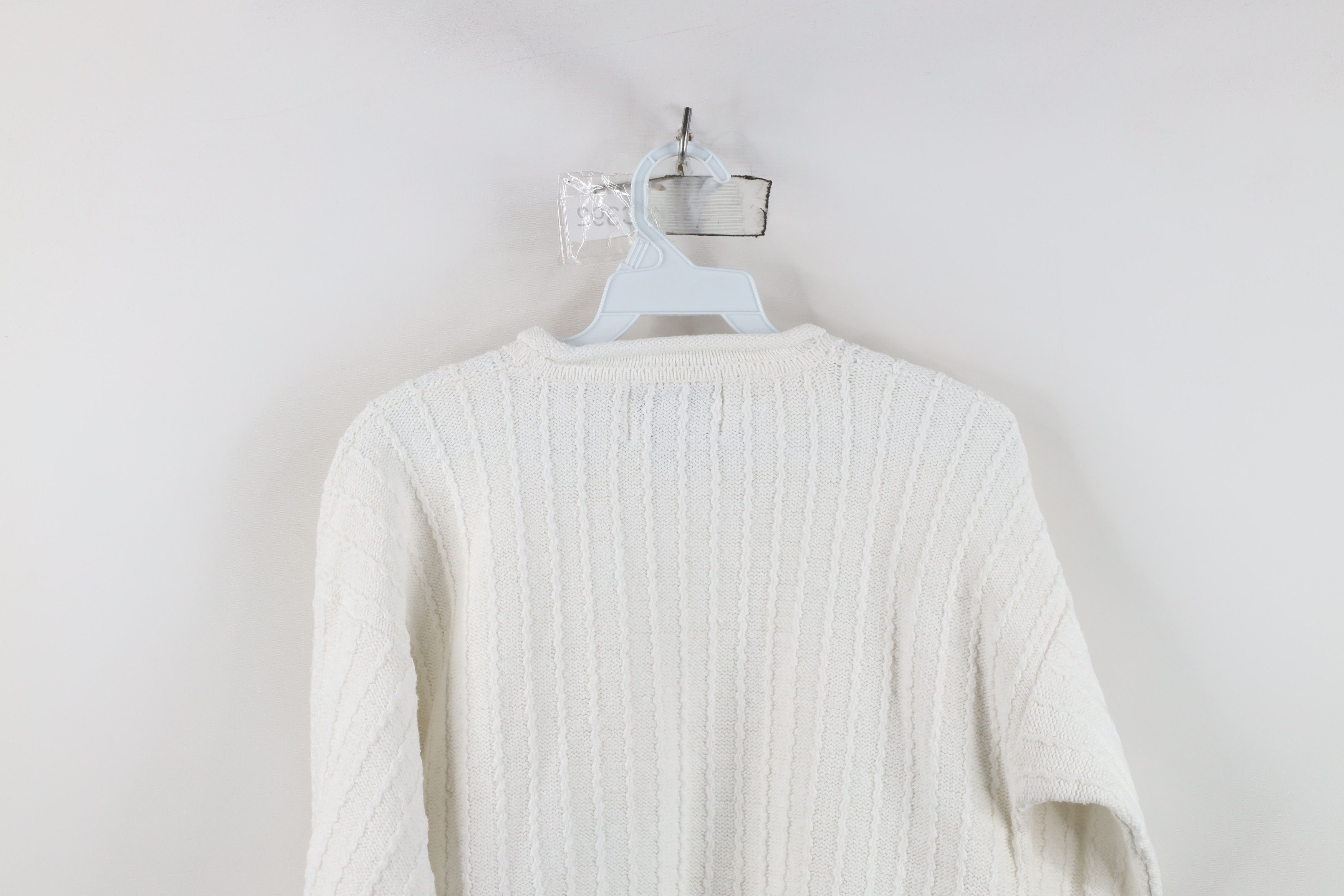 Vintage Vintage 90s Streetwear Ribbed Marled Knit Sweater White Size M / US 6-8 / IT 42-44 - 9 Thumbnail