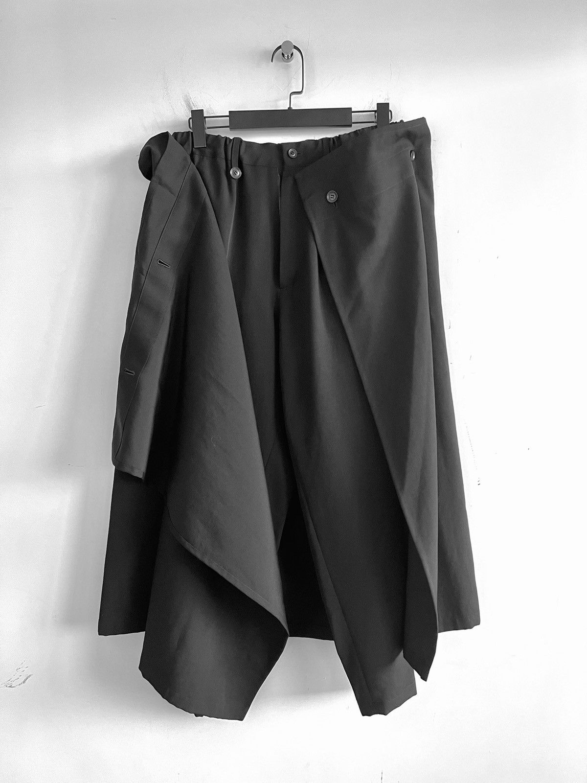 Yohji Yamamoto Yohji Yamamoto - W/Gabardine Layer Wrap Pants Size US 32 / EU 48 - 3 Thumbnail