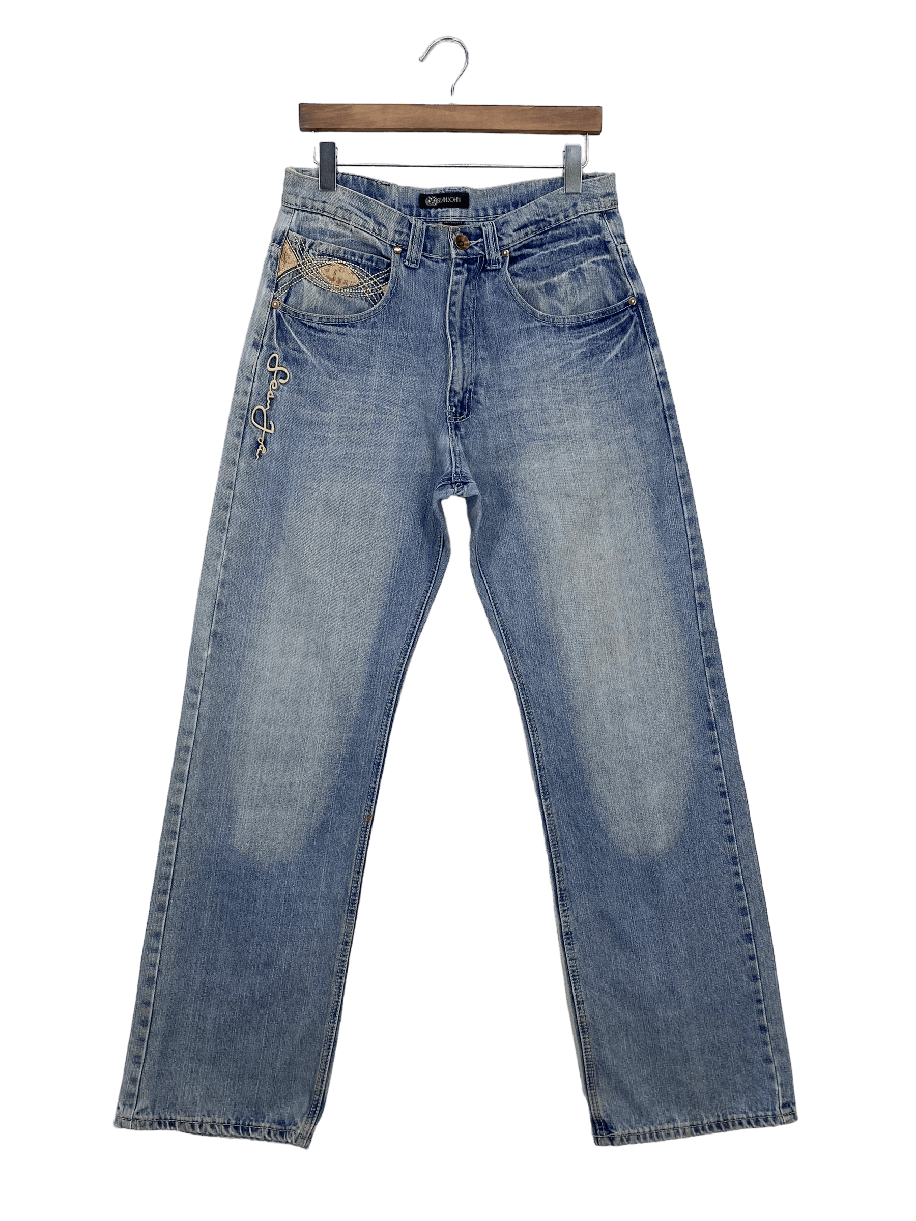 Sean John Sean John Baggy Denim Jeans Embroided Logo Jeans Hip Hop Size US 32 / EU 48 - 3 Thumbnail