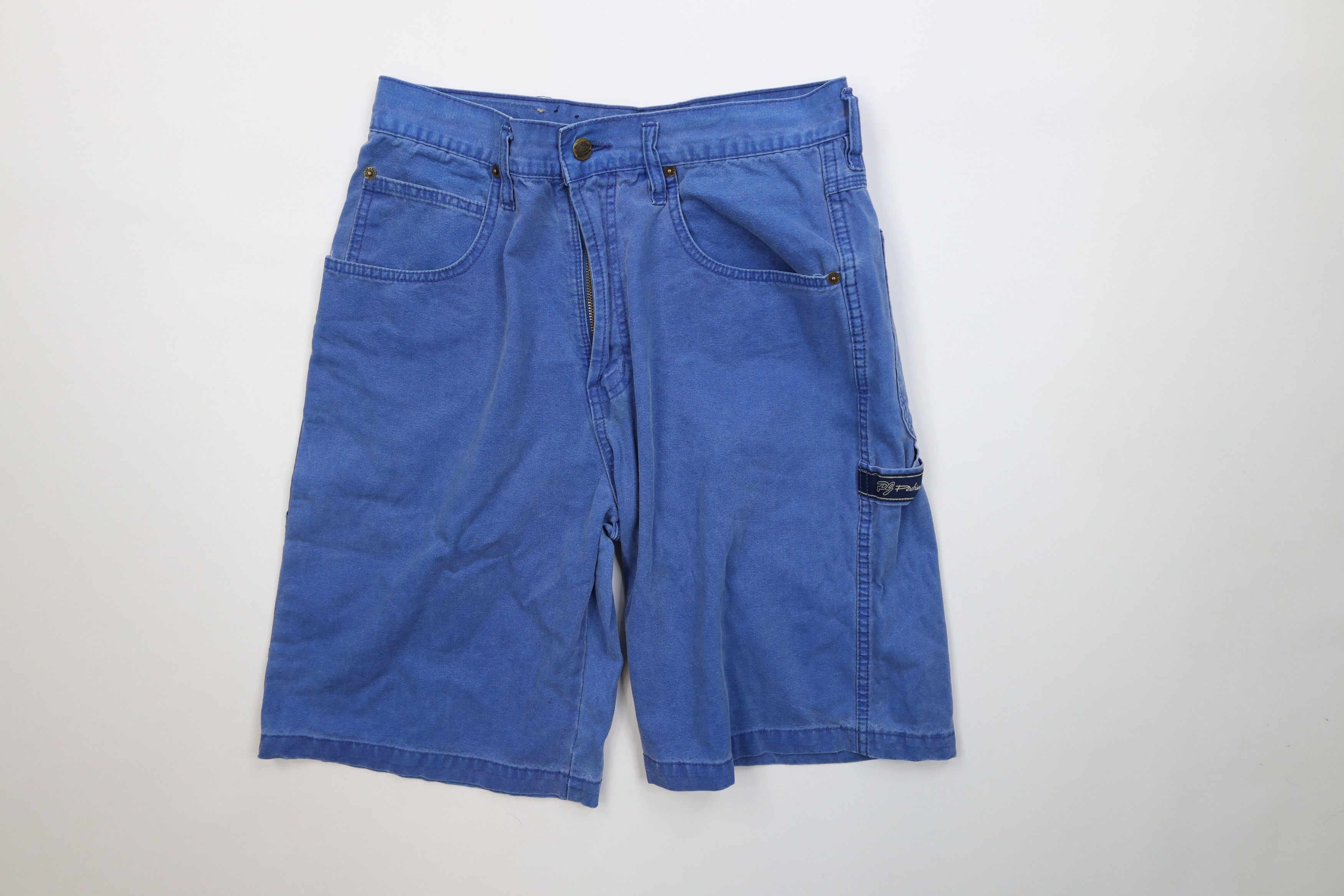 Vintage Vintage 90s Y2K Streetwear Stonewash Baggy Dungaree Shorts Size US 31 - 1 Thumbnail