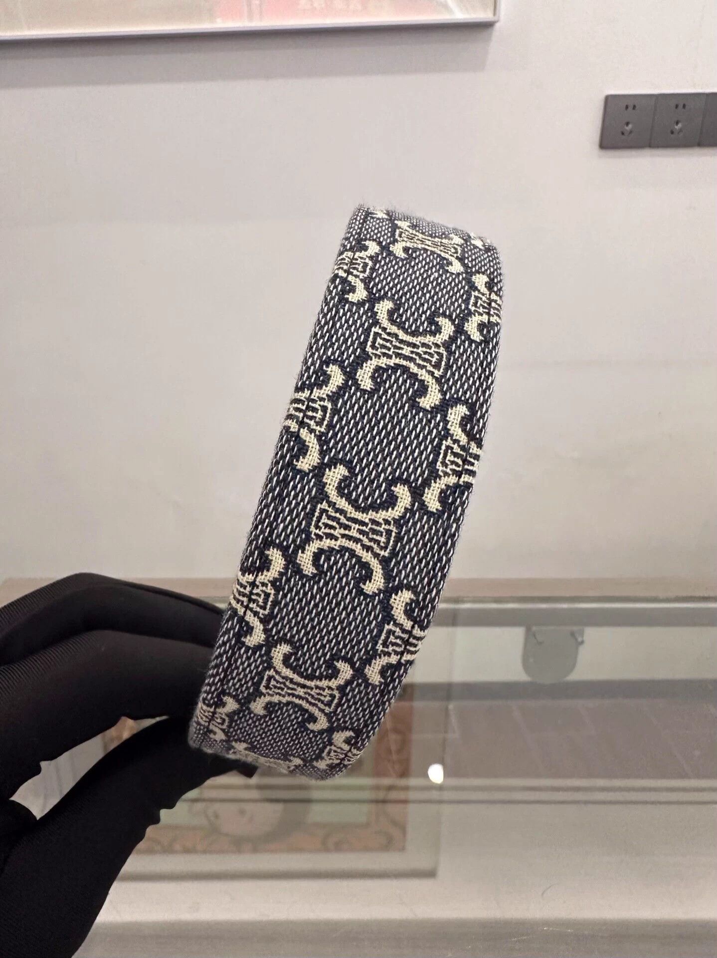 Celine Celine Triomphe Logo Denim Headband Size ONE SIZE - 4 Thumbnail