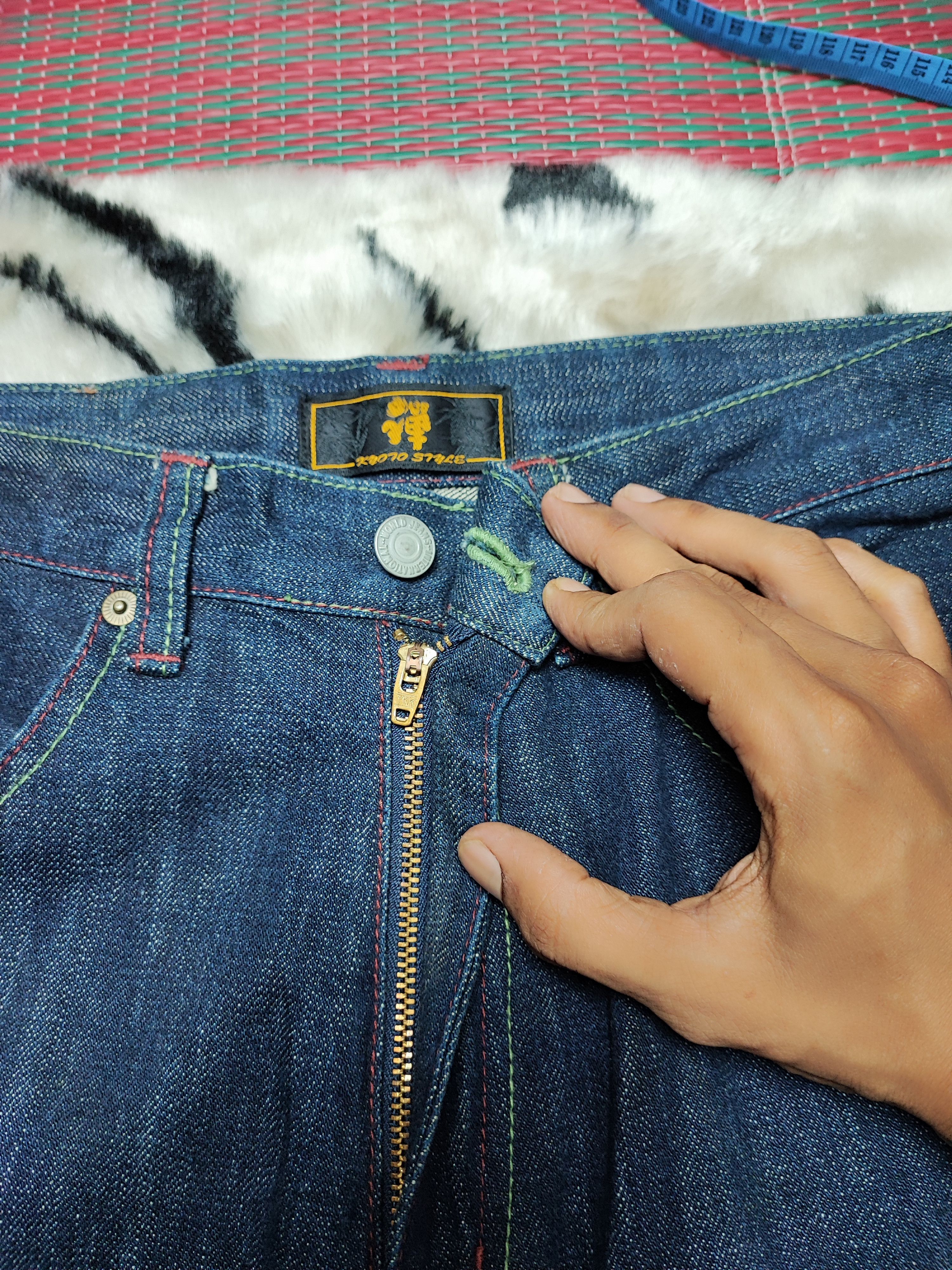 Japanese Brand Vintage Zen Kyoto Hand Painted Denim Jeans Size US 32 / EU 48 - 10 Thumbnail