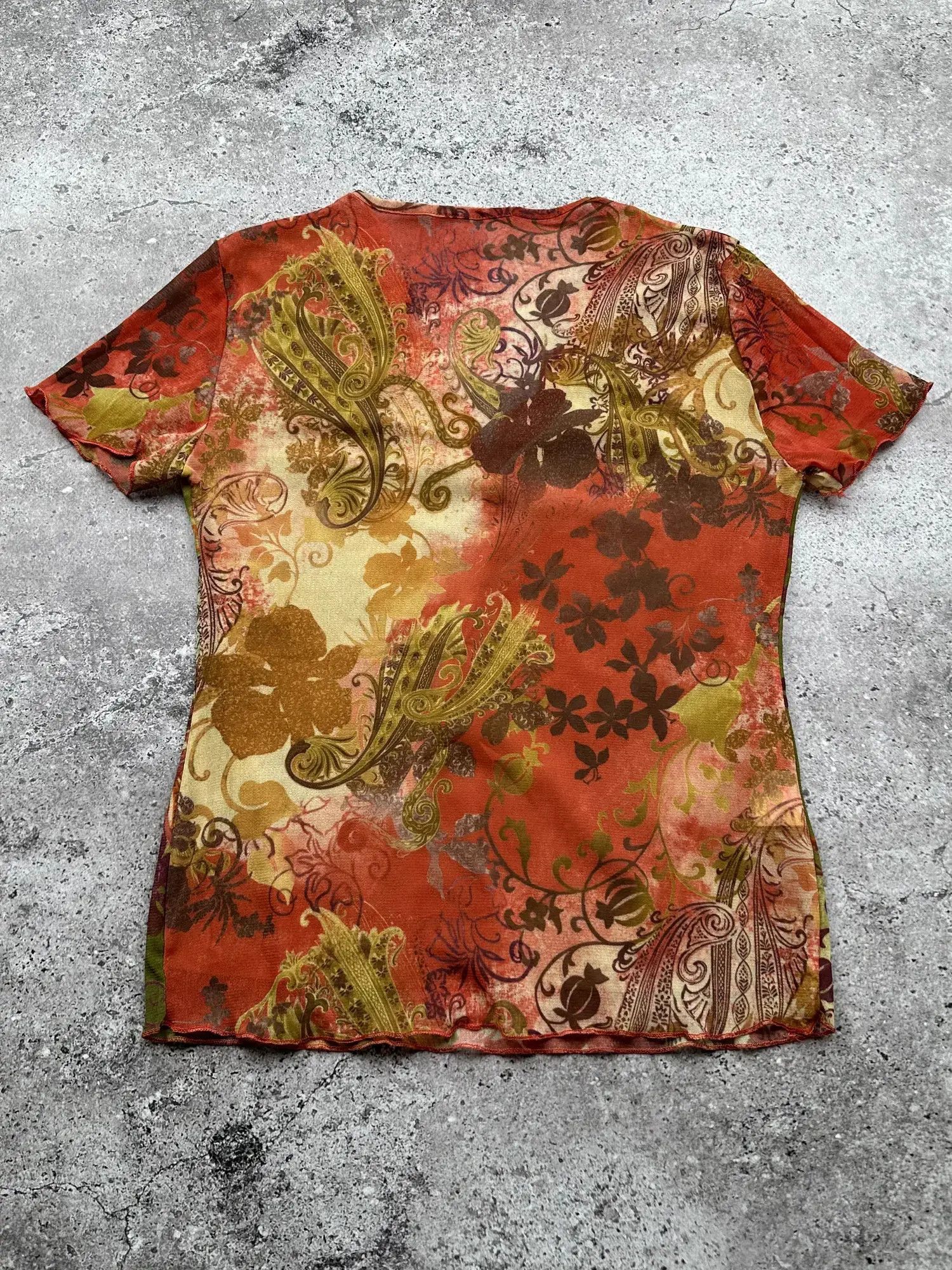 Vintage Vintage Mesh Printed T-Shirt C436(V227)(E8) Size XS / US 0-2 / IT 36-38 - 2 Thumbnail