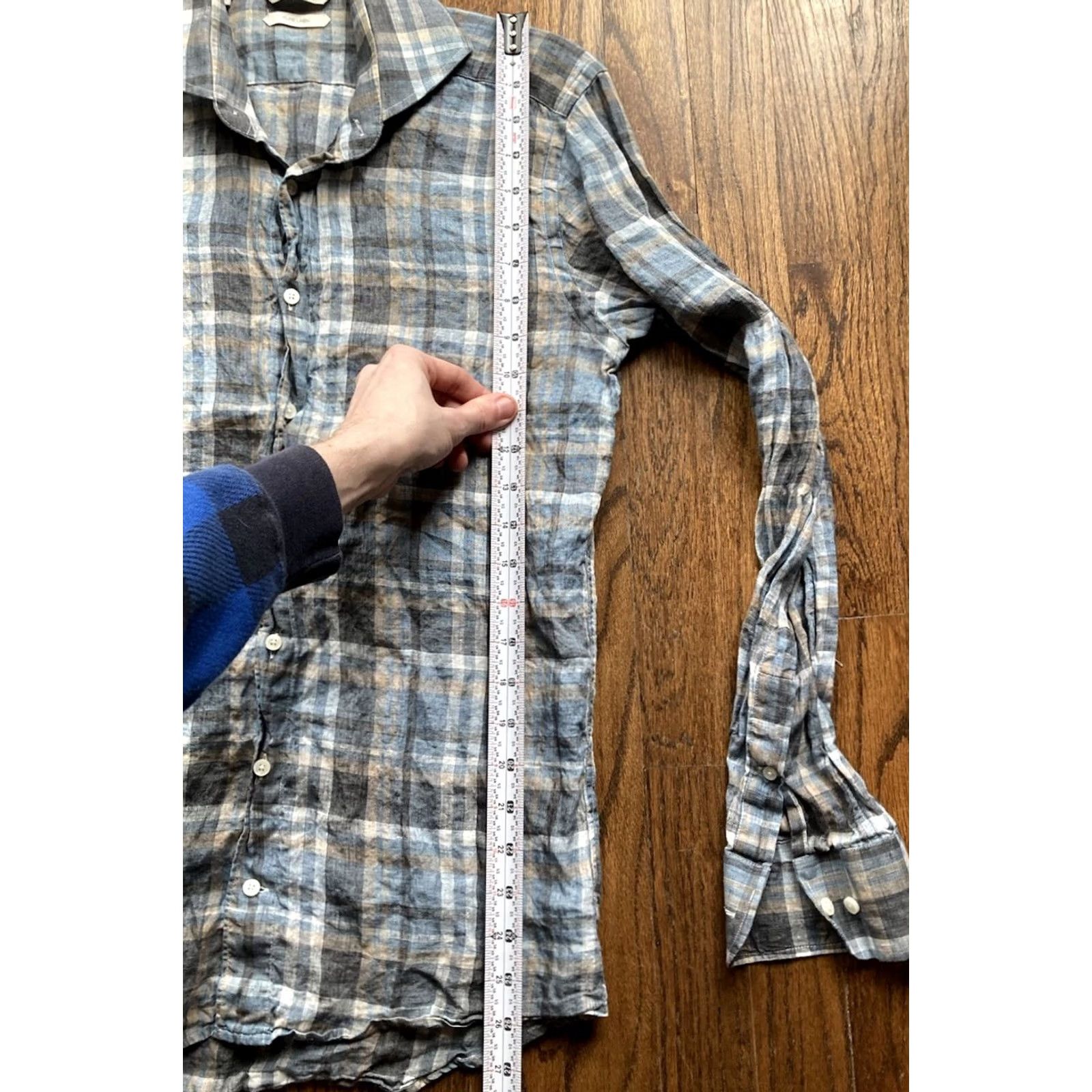 Suitsupply Suitsupply Linen Shirt Mens 14.5 14.5 Plaid Button Up Long Sleeve Dress Shirt Men Multicolor Linen Shirt Size 40R - 4 Thumbnail