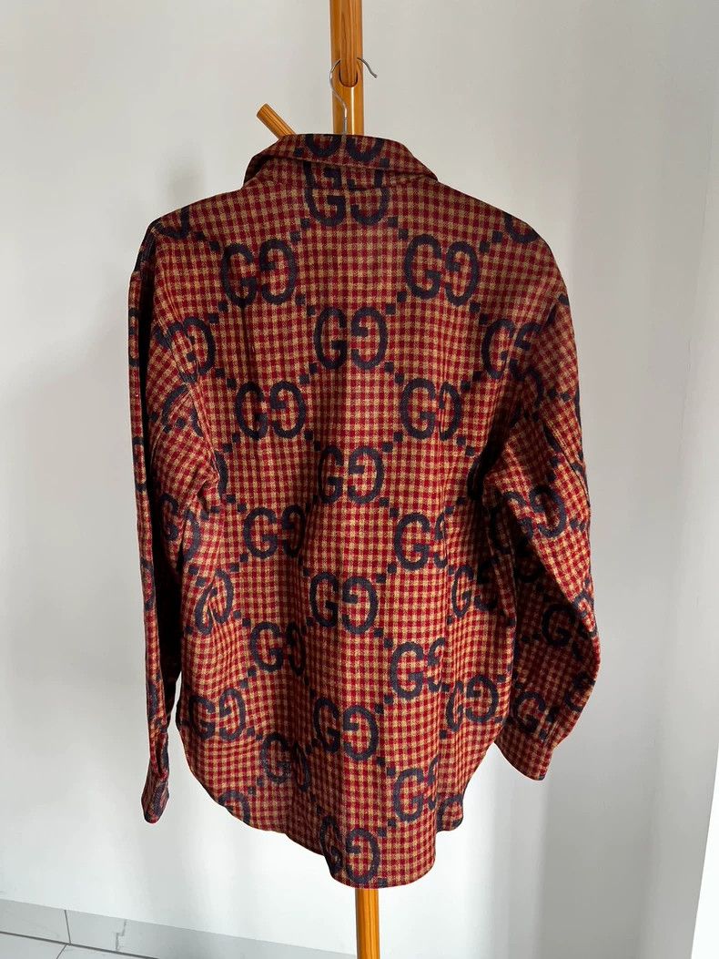 Gucci Gucci Red wool shirt jacket Size US M / EU 48-50 / 2 - 2 Thumbnail