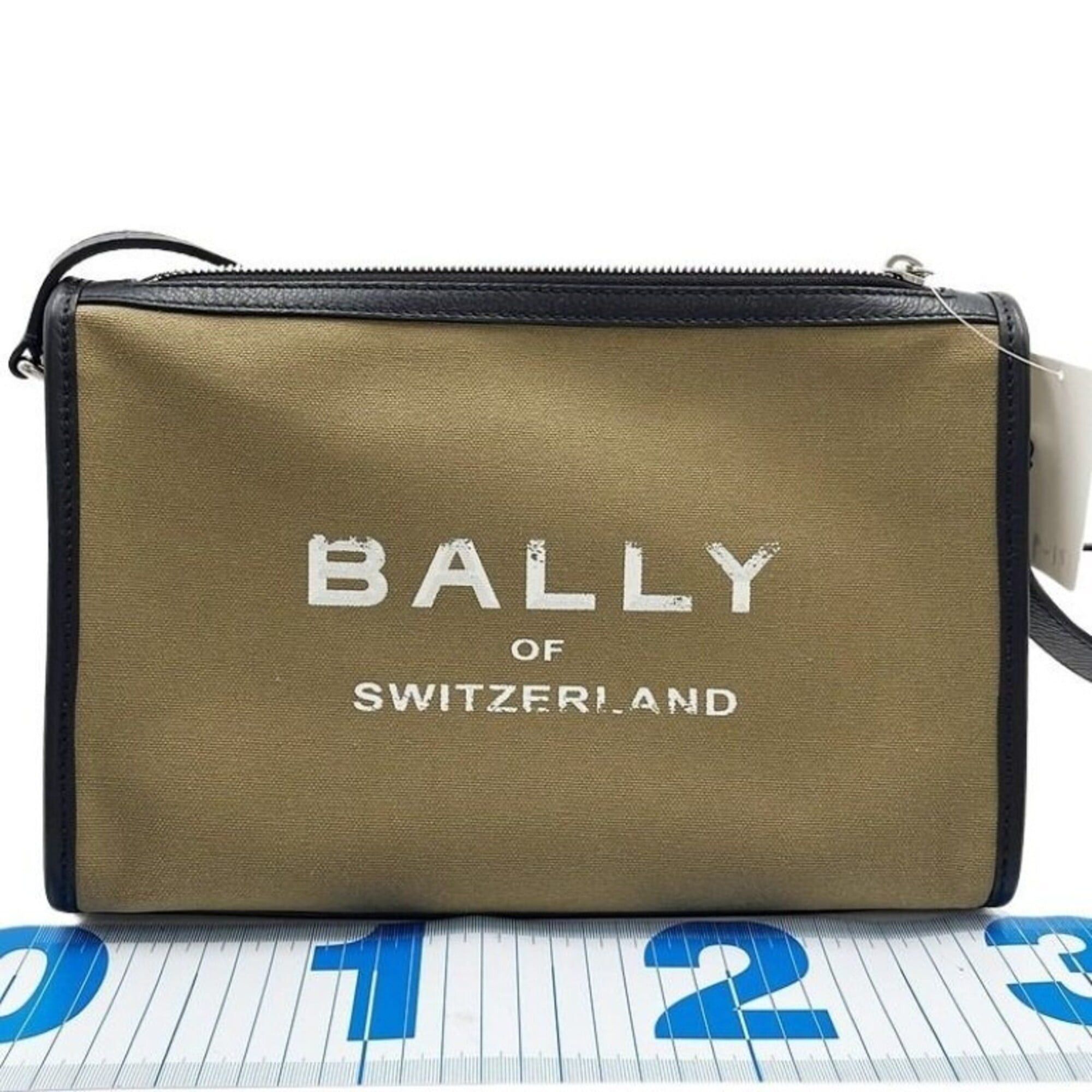 Bally BALLY ARKLE LOGO CROSS Shoulder Bag, Khaki/Black Canvas, Men's/Women's Crossbody Bag Size ONE SIZE - 1 Thumbnail