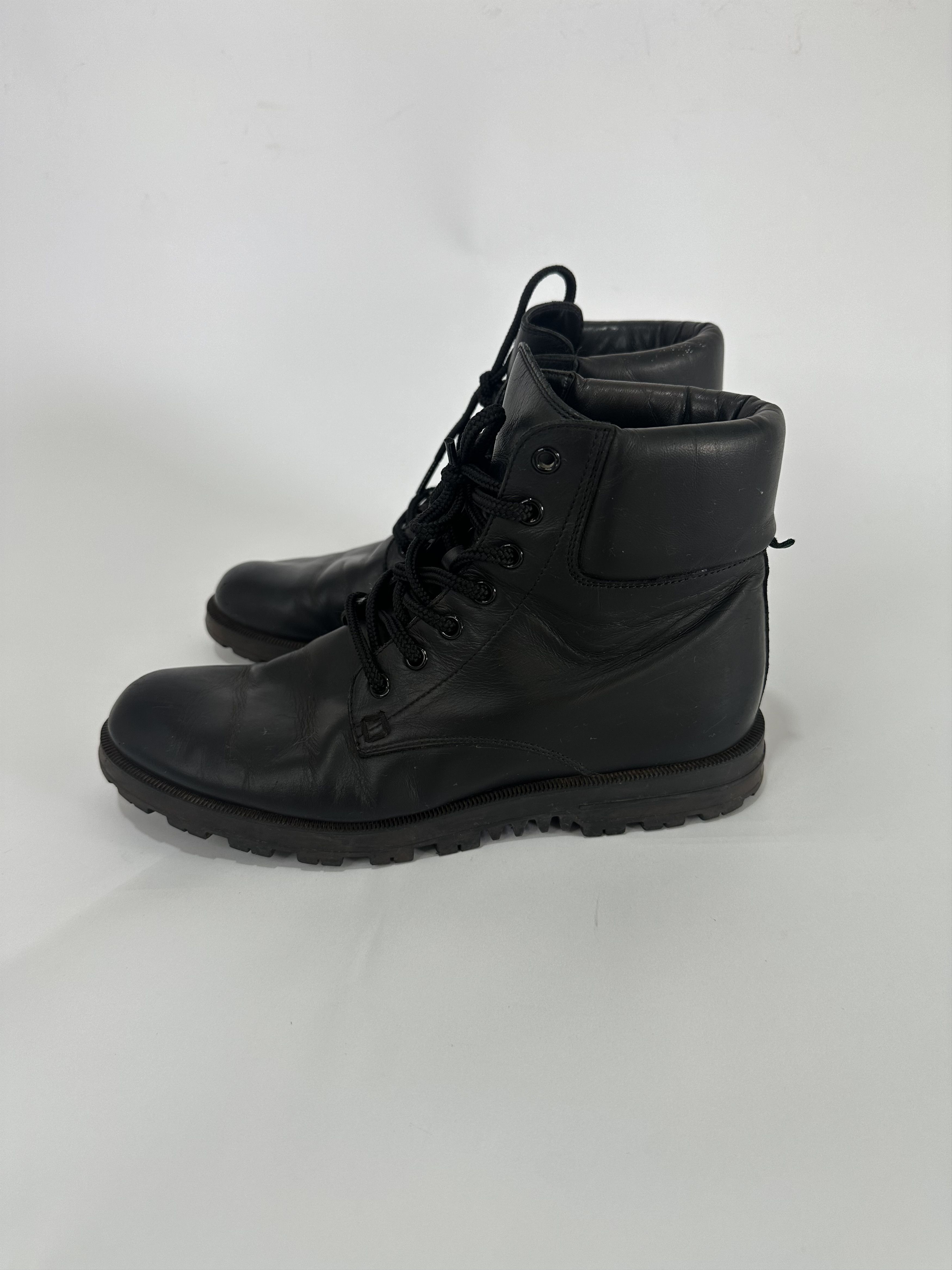 GUCCI Web Accent Leather Combat Boots Size: 6 UK US9, IT39