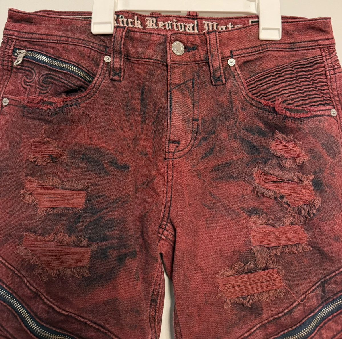 Rock Revival Men’s Rock Revival Moto Jeans-Red Size US 32 / EU 48 - 8 Thumbnail