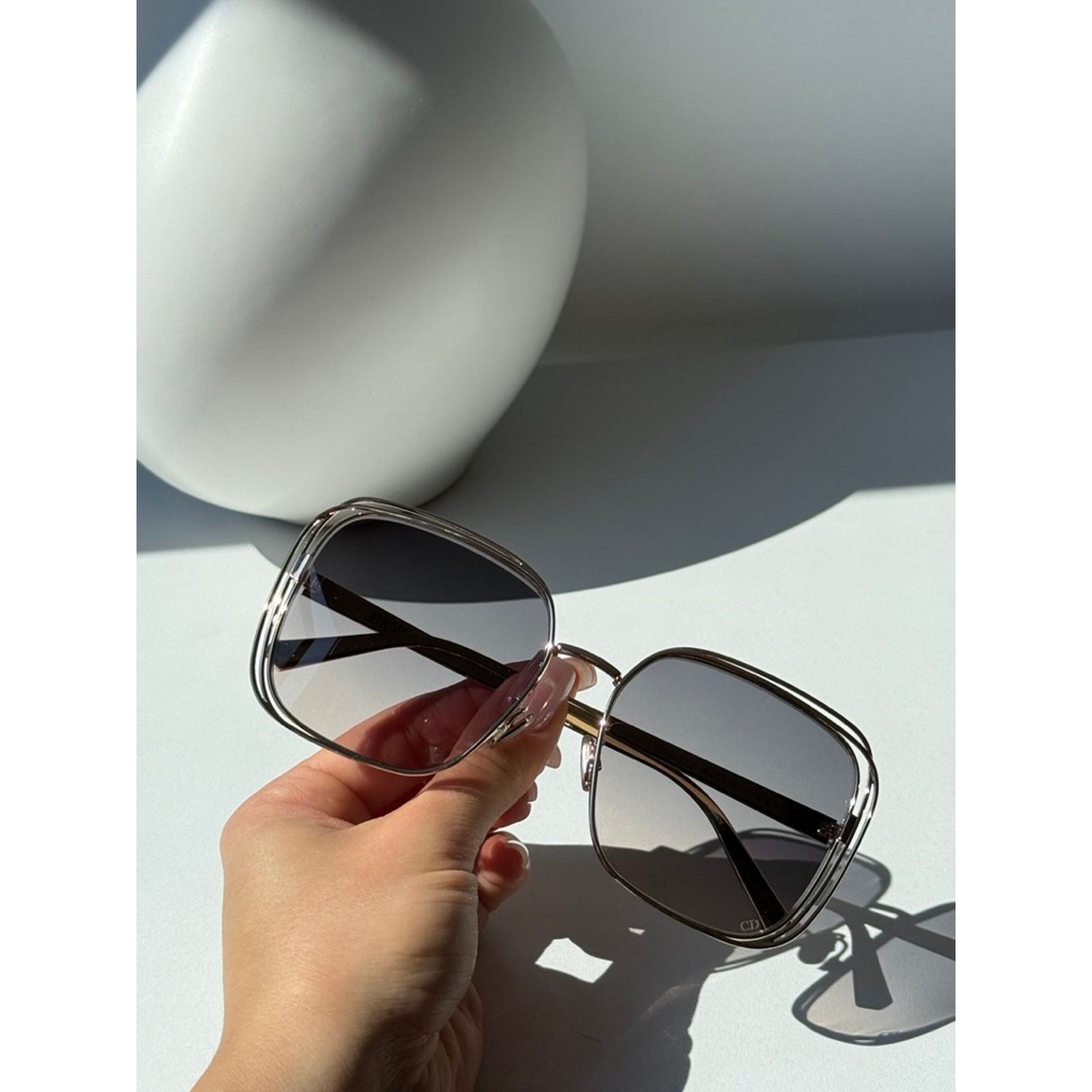 Dior NEW Dior FilDior S1U Square Sunglasses in Gold Grey Size ONE SIZE - 8 Thumbnail
