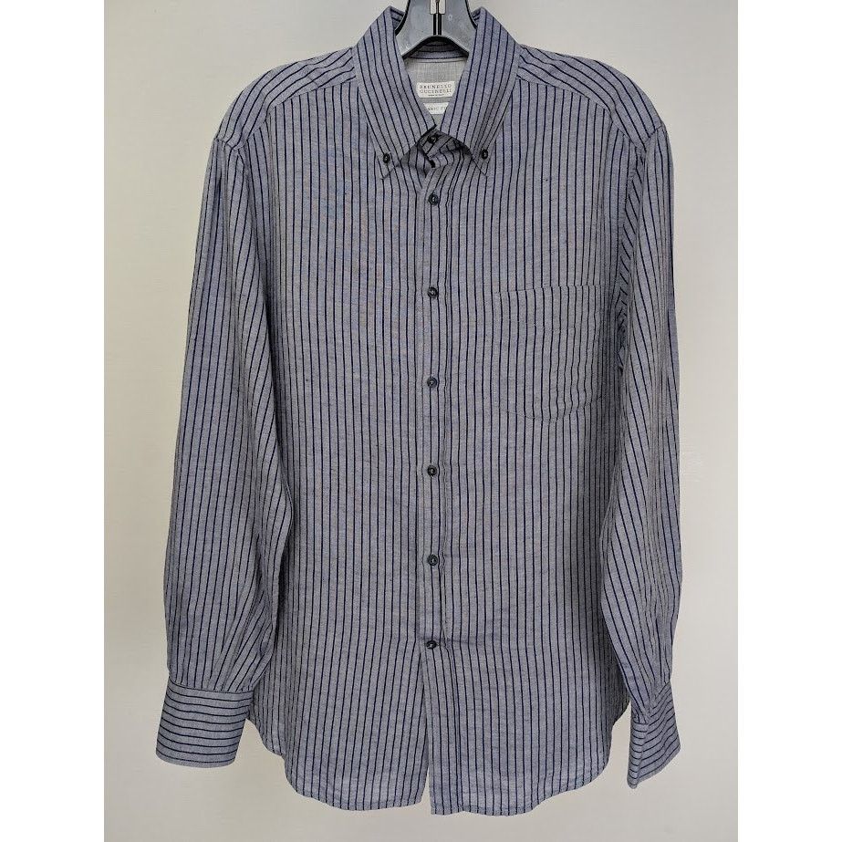 Brunello Cucinelli o1rshd1 CC20 Button Shirt in Multicolor Size US M / EU 48-50 / 2 - 2 Thumbnail