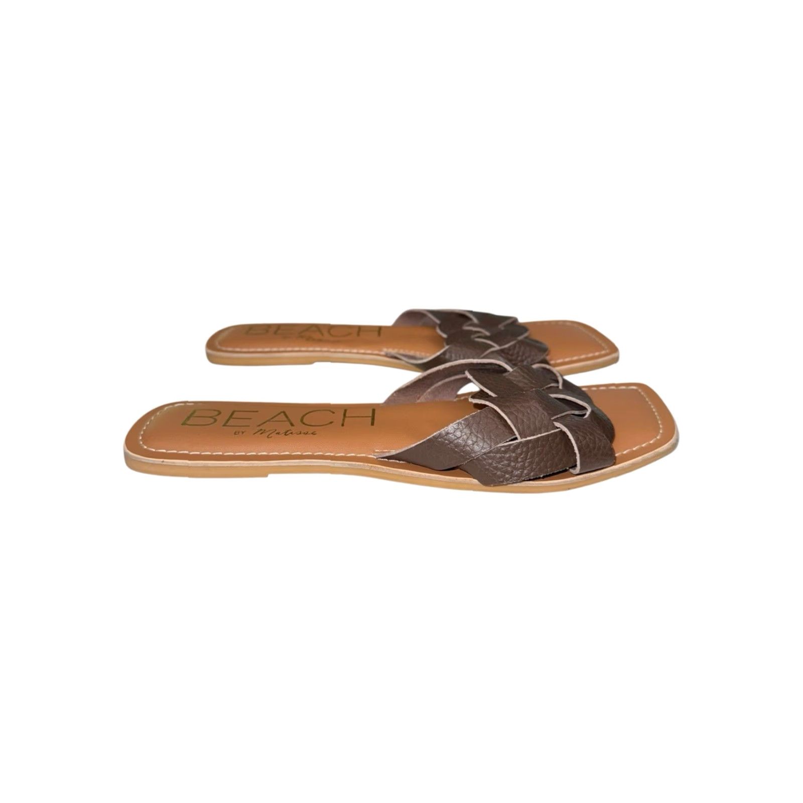 Matisse Coconuts by Matisse Beach Escape Braided Sandals Padded Leather Brown Size 9 Women Slide Sandal Matisse 9 Brown Leather Padded Sole Size US 9 / IT 39 - 4 Thumbnail