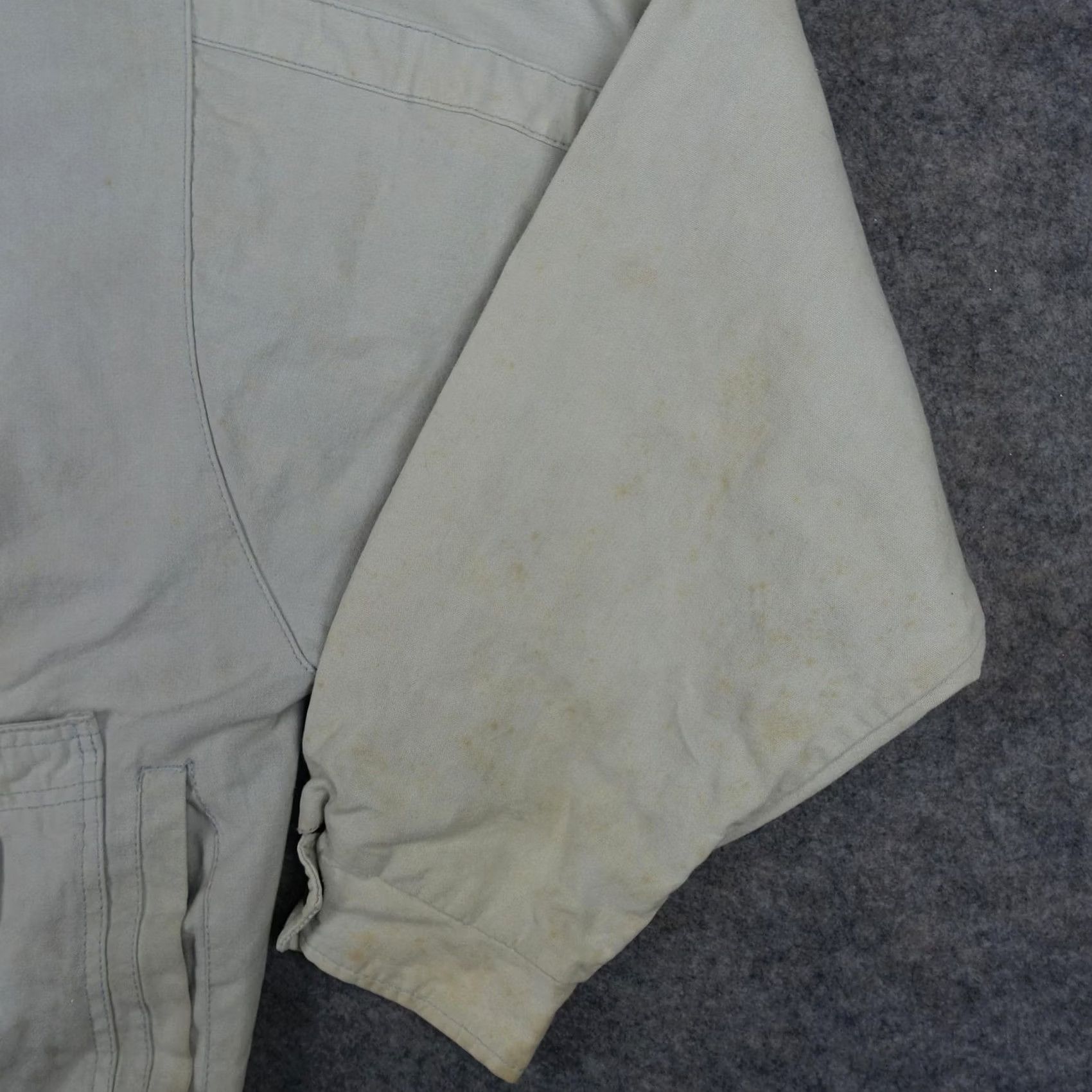 Vintage VINTAGE American Outerware Company Jacket Mens Medium Beige Canvas Hooded Bomber Size US M / EU 48-50 / 2 - 4 Thumbnail