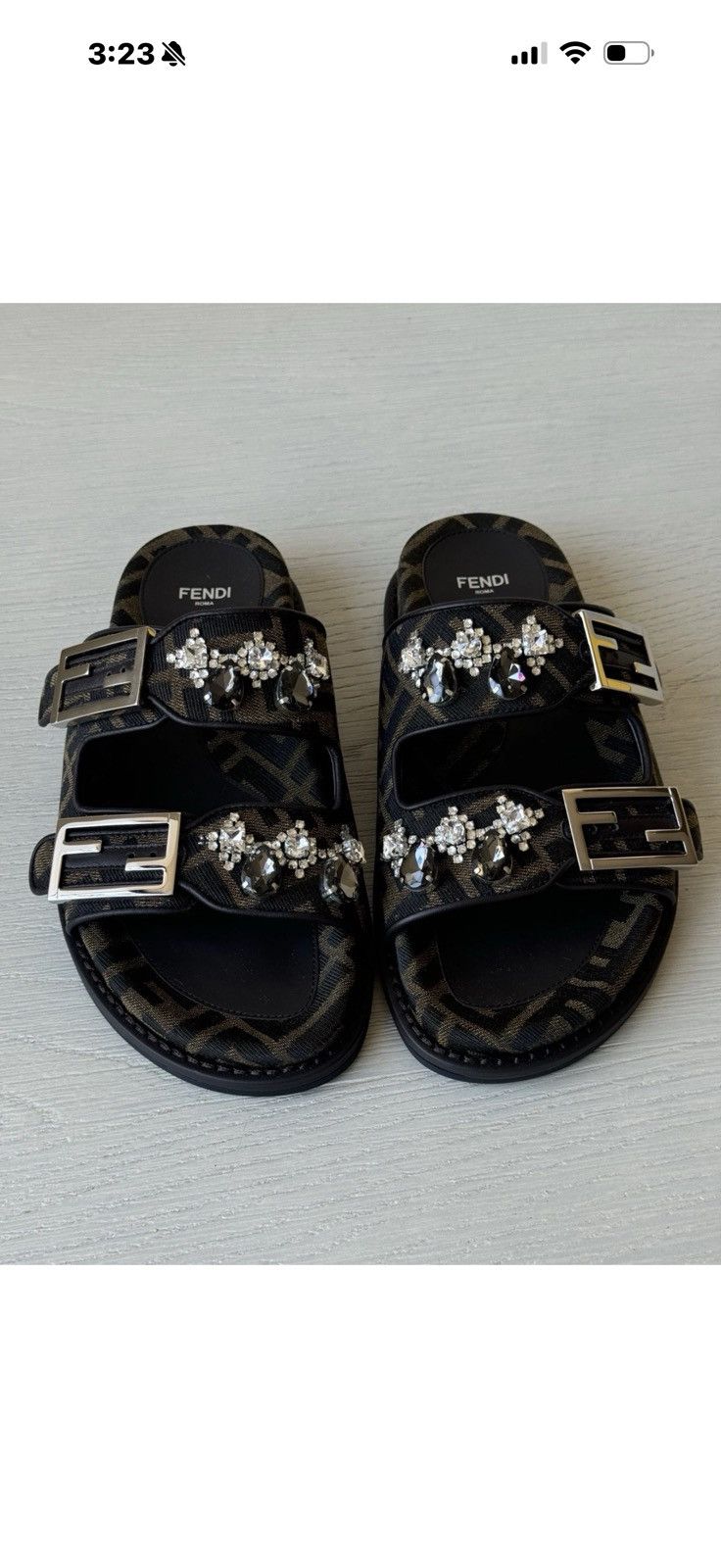 Fendi Fendi Crystal Ff Fabric Slides size 37 Size US 6.5 / IT 36.5 - 4 Thumbnail